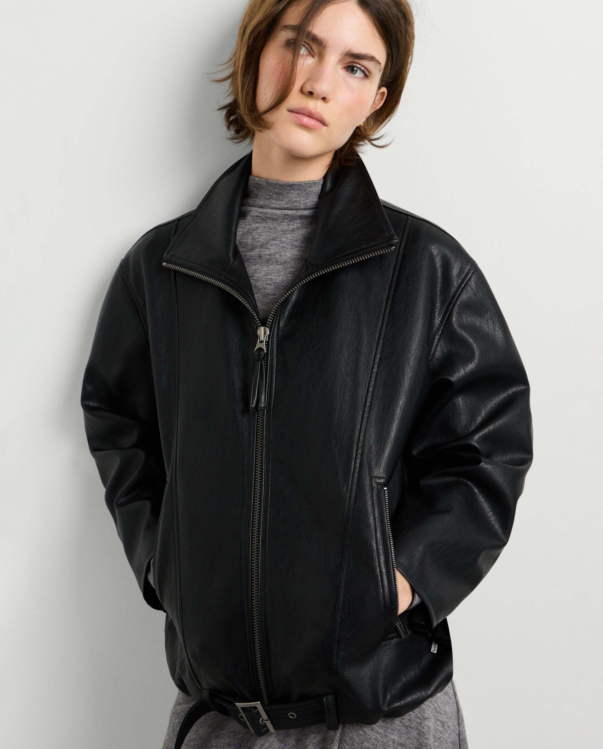 Cazadora de mujer efecto piel - Pepe Jeans - Negro Negro-1