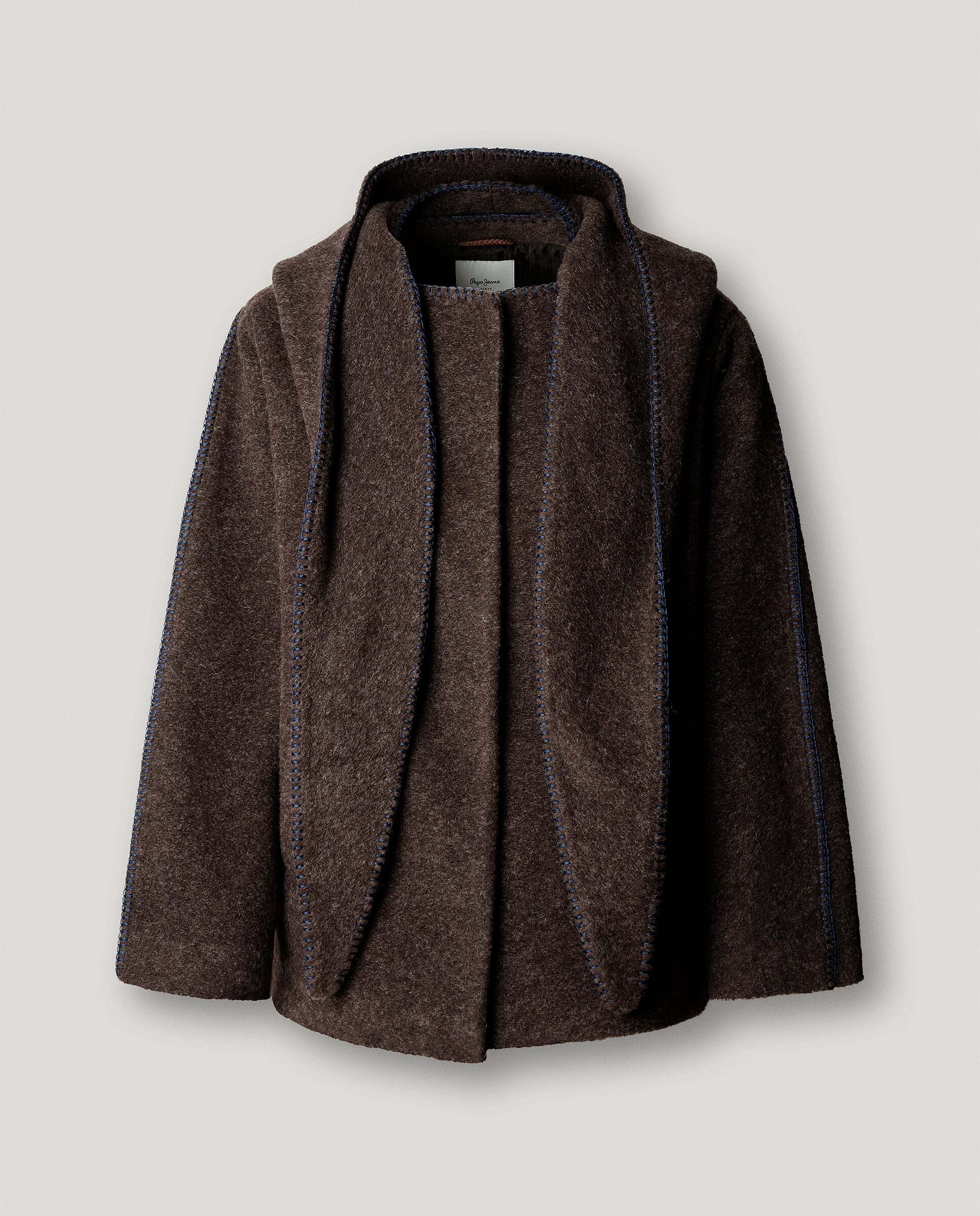 Chaqueta de mujer boucle capucha con lana - Pepe Jeans - Marrón Marrón-6