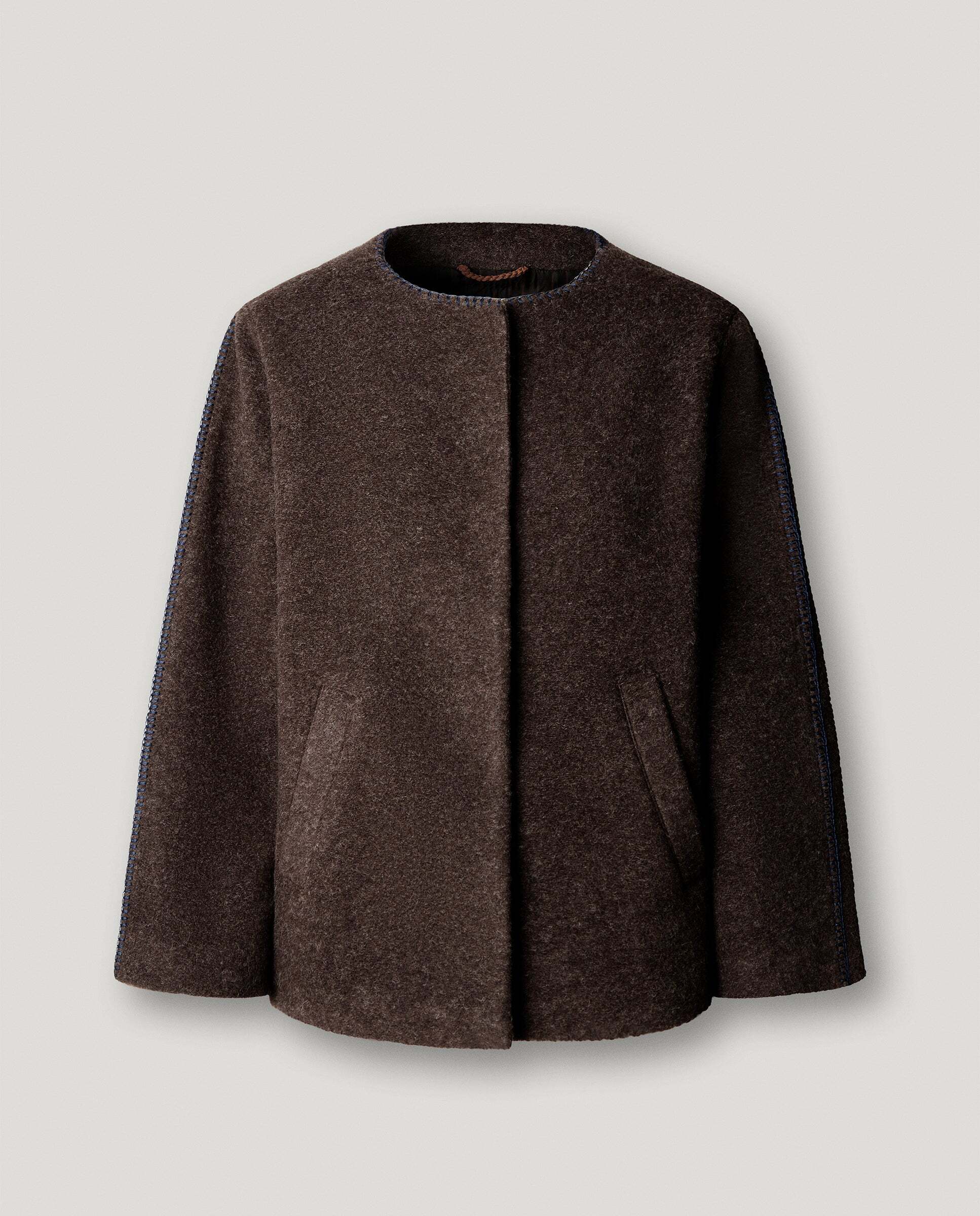 Chaqueta de mujer boucle capucha con lana - Pepe Jeans - Marrón Marrón-5