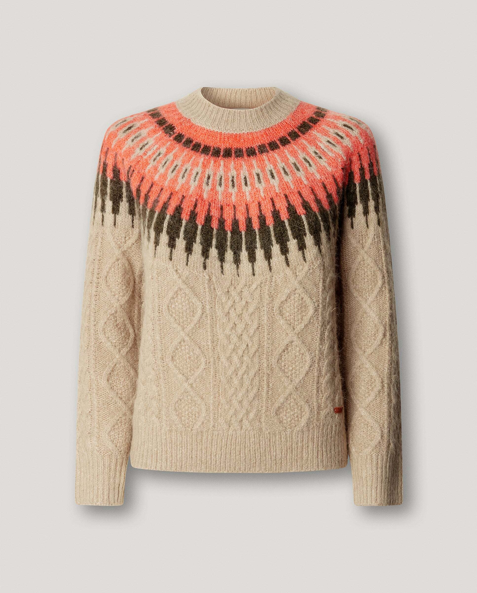 Jersey de mujer trenzado fairisle con lana - Pepe Jeans - Beige Beige-6