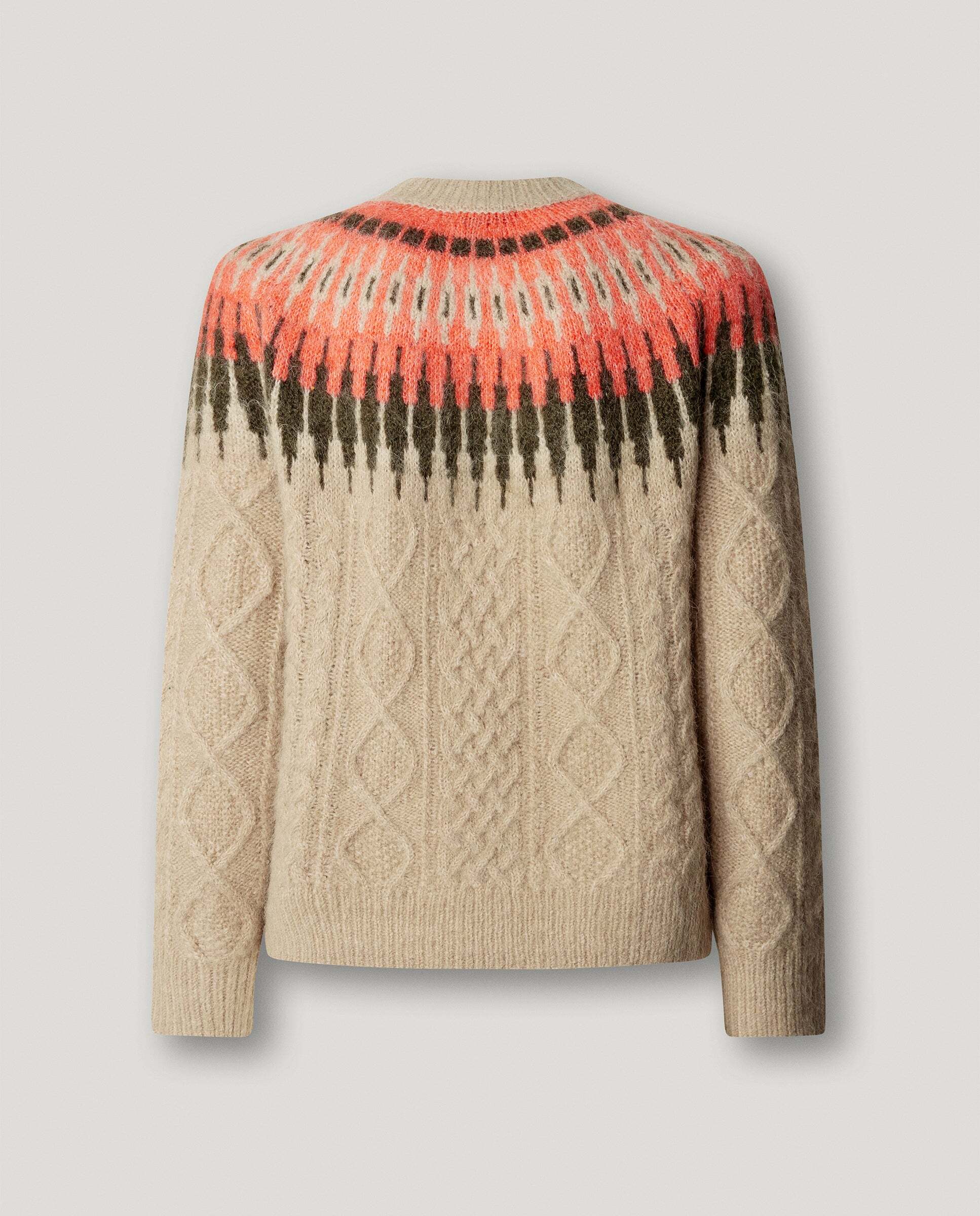Jersey de mujer trenzado fairisle con lana - Pepe Jeans - Beige Beige-5