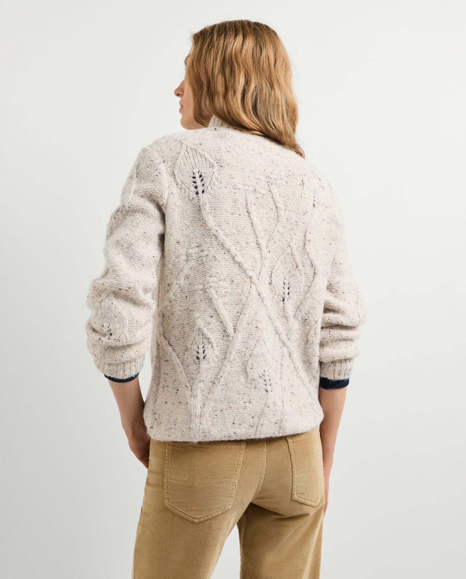 Jersey de mujer trenzado cuello alto - Pepe Jeans - Blanco Blanco-3