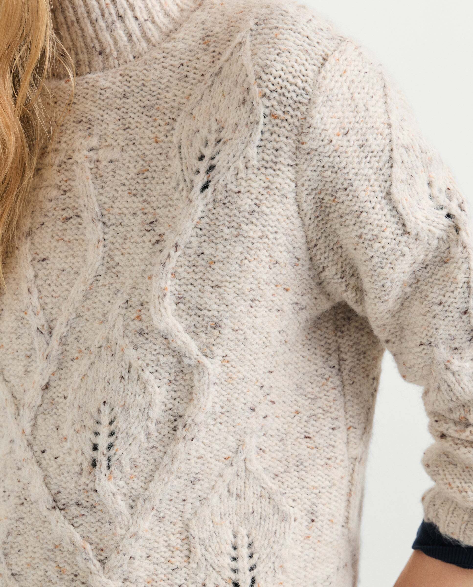 Jersey de mujer trenzado cuello alto - Pepe Jeans - Blanco Blanco-5
