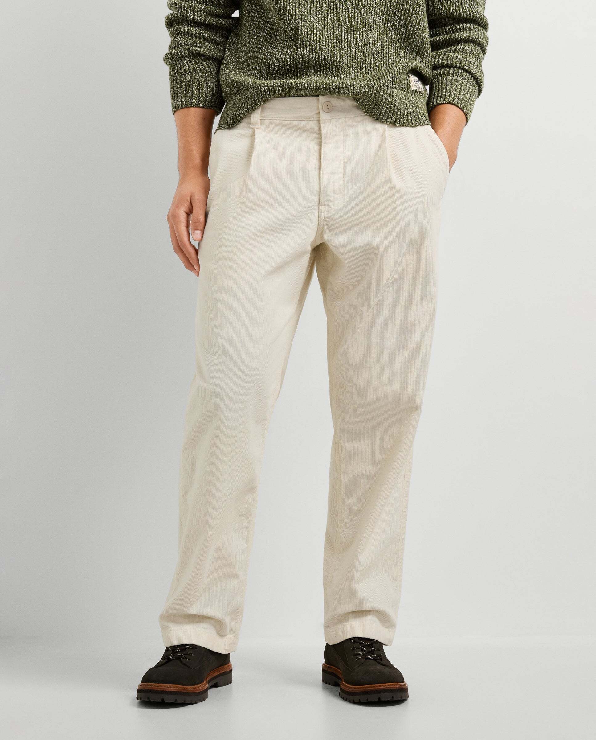 Pantalón de hombre chino pana fit relaxed - Pepe Jeans - Blanco Blanco-2