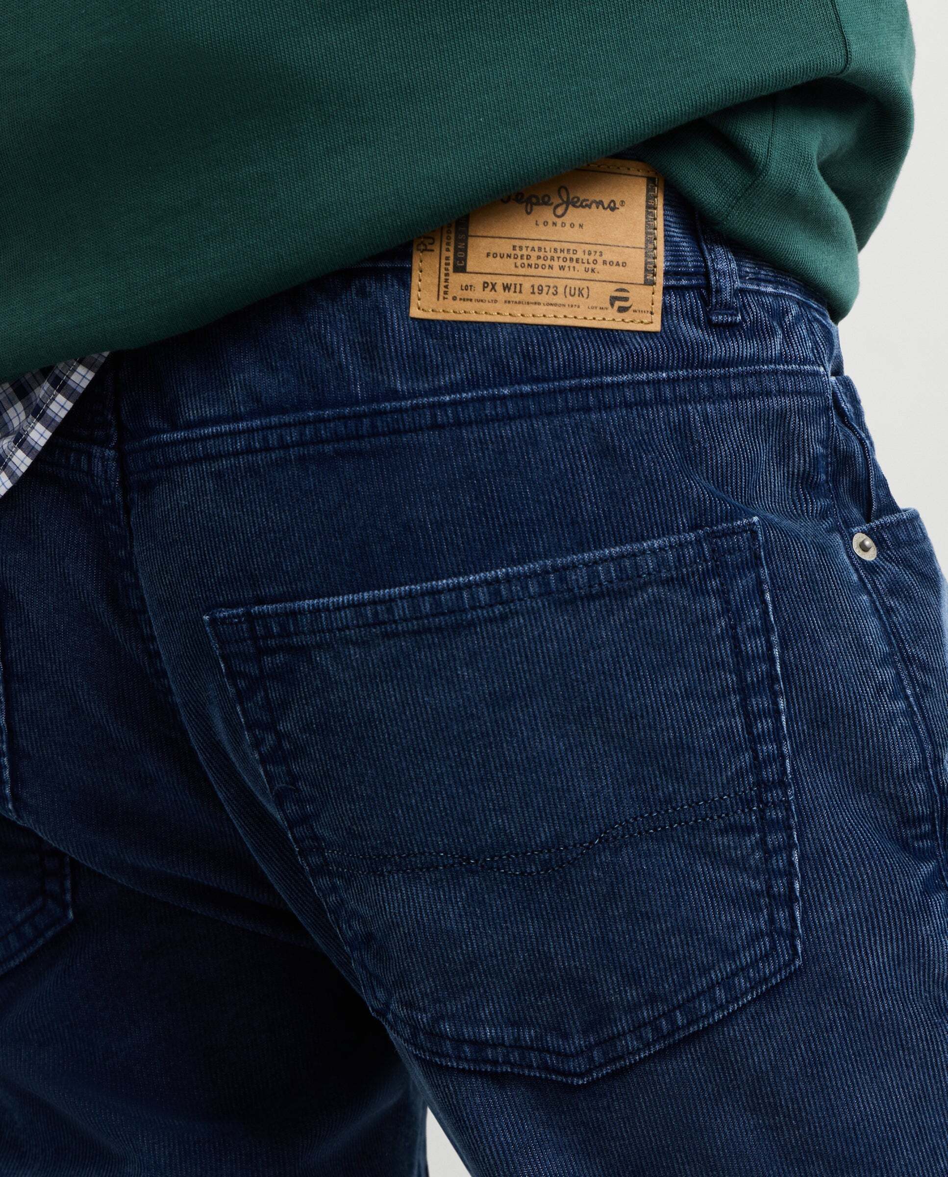 Cash - Pepe Jeans - pantalón 5 bolsillos pana fit regular - Azul Azul-4