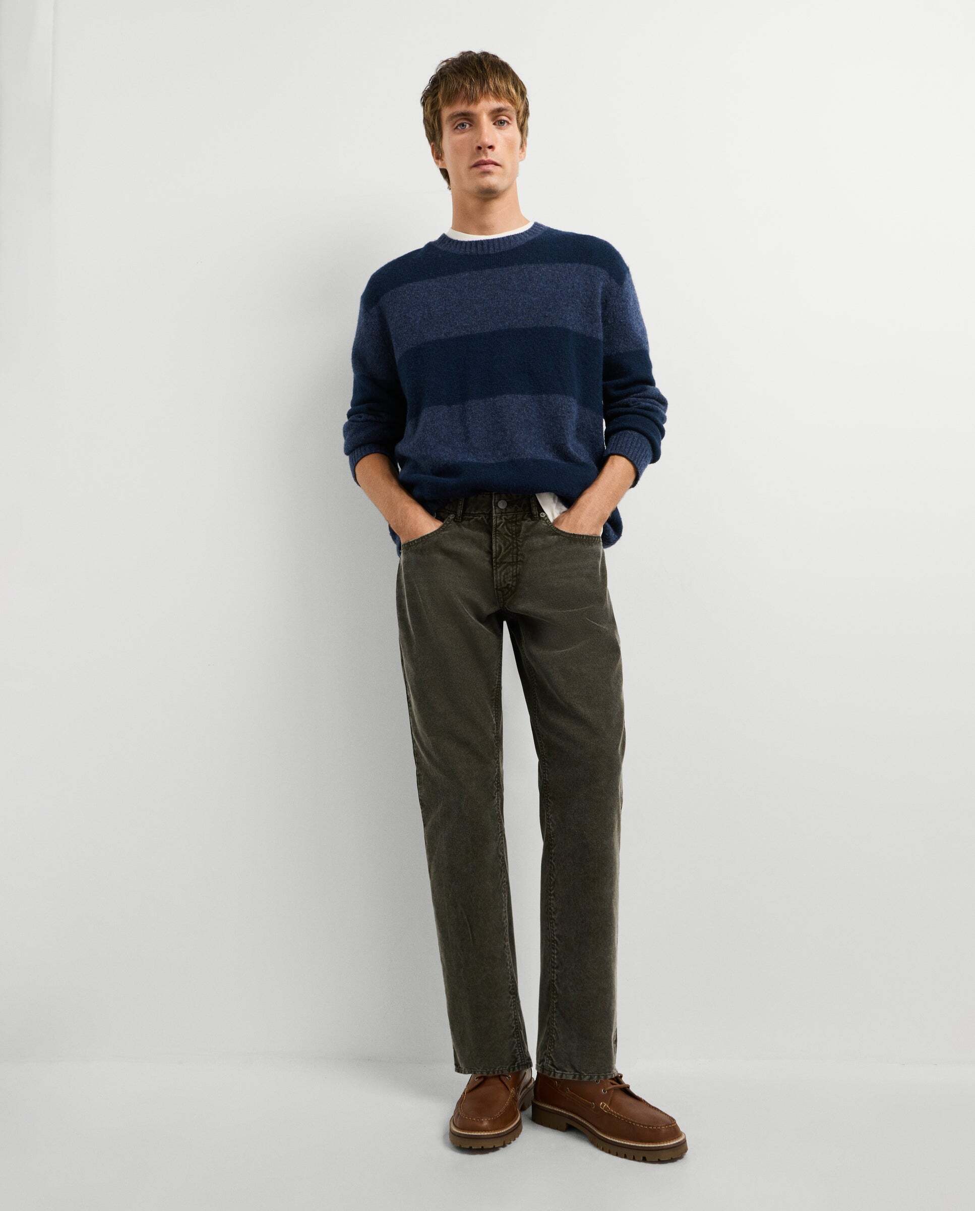 Pantalón de hombre 5 bolsillos pana fit regular - Pepe Jeans - Verde Oliva Verde Oliva-1