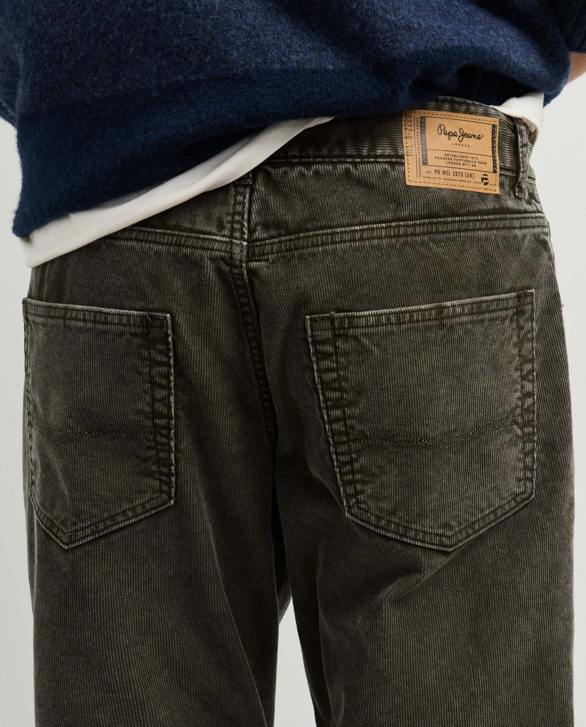 Pantalón de hombre 5 bolsillos pana fit regular - Pepe Jeans - Verde Oliva Verde Oliva-3