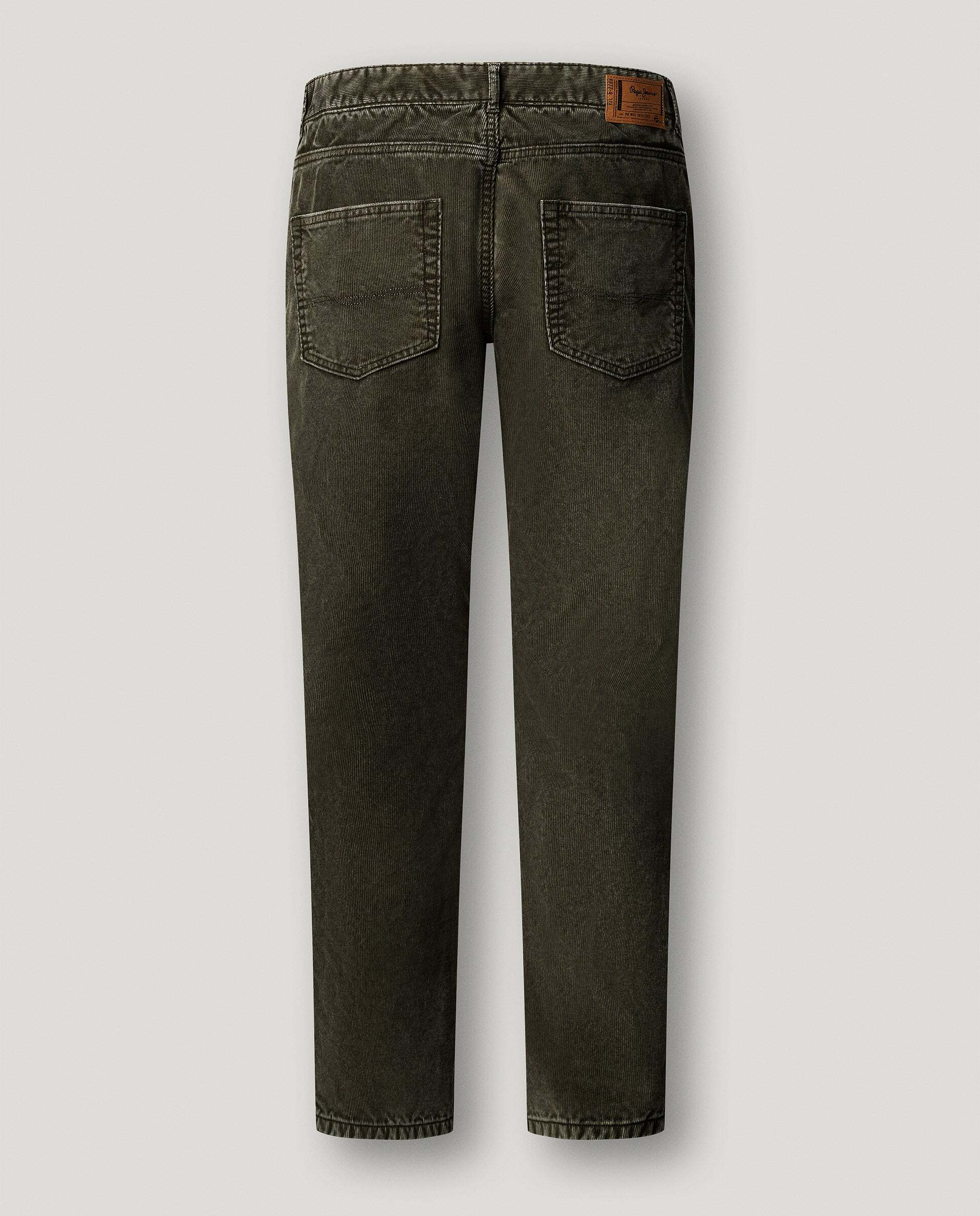 Pantalón de hombre 5 bolsillos pana fit regular - Pepe Jeans - Verde Oliva Verde Oliva-4