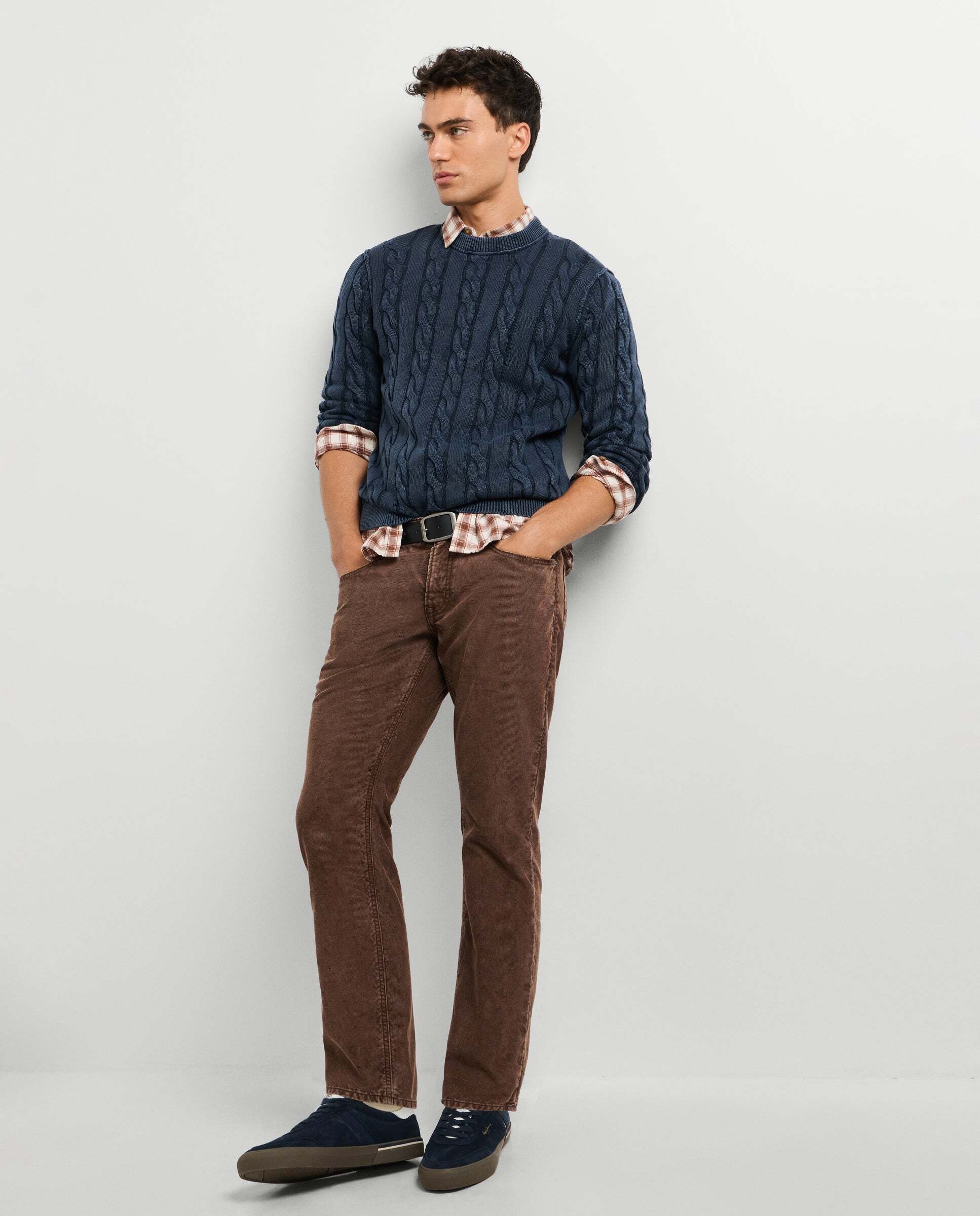 Cash - Pepe Jeans - pantalón 5 bolsillos pana fit regular - Marrón Marrón-2