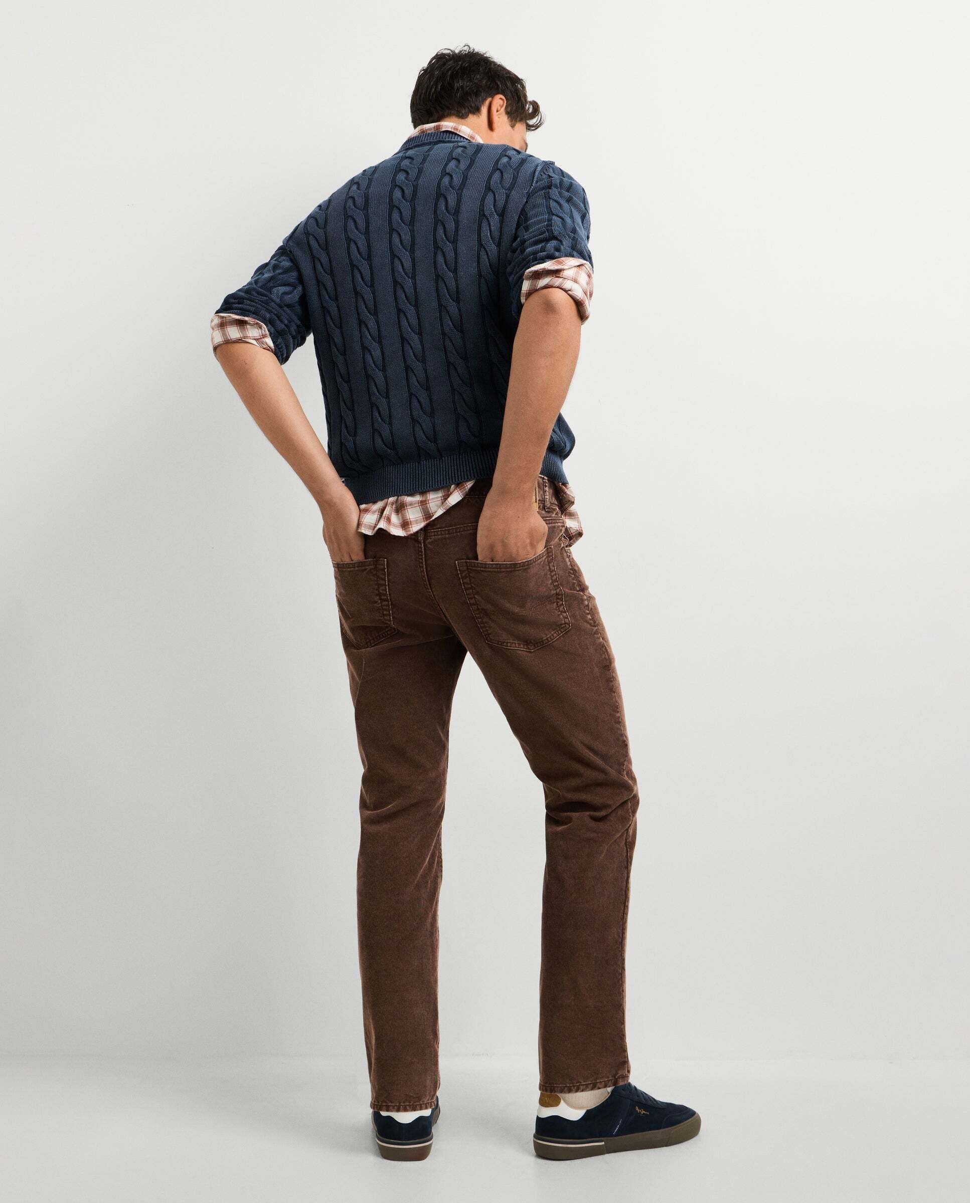 Cash - Pepe Jeans - pantalón 5 bolsillos pana fit regular - Marrón Marrón-3