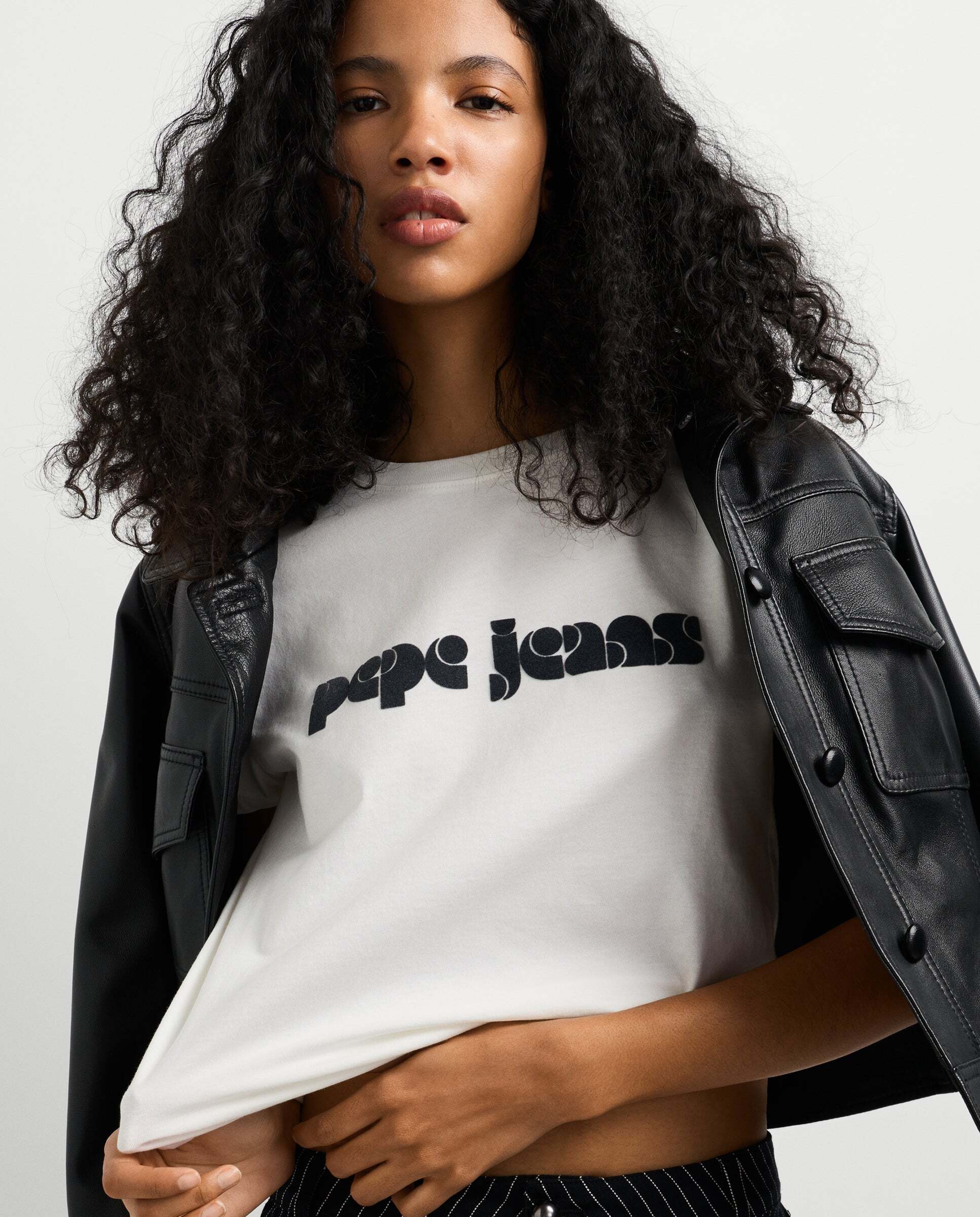 Camiseta de mujer logo retro estampado - Pepe Jeans - Blanco Blanco-1