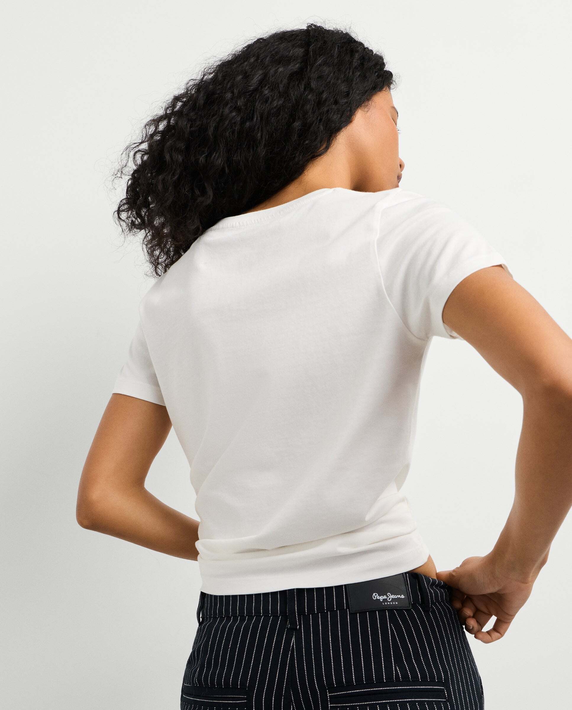 Camiseta de mujer logo retro estampado - Pepe Jeans - Blanco Blanco-3