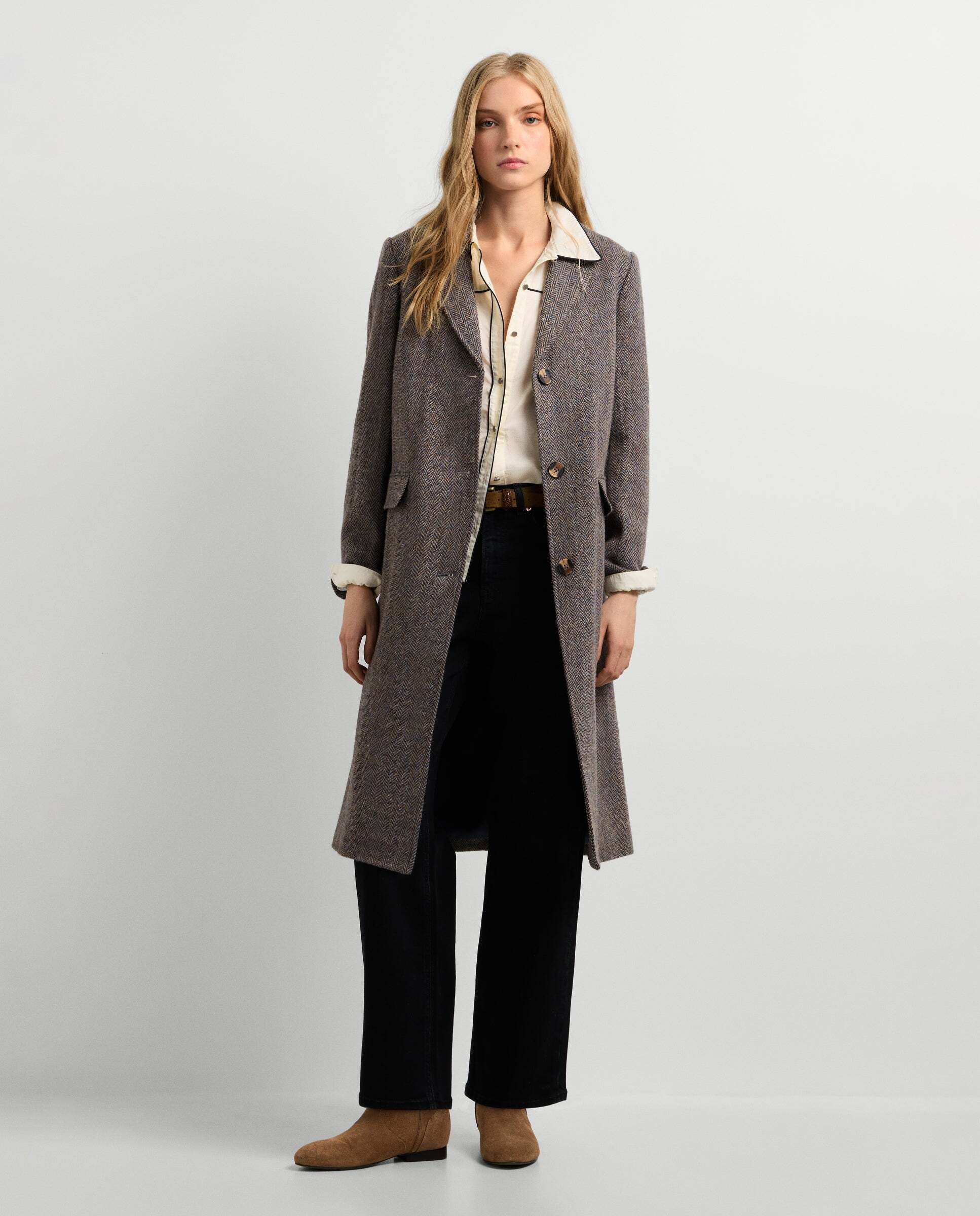 Abrigo de mujer largo de lana - Pepe Jeans - Natural Natural-2