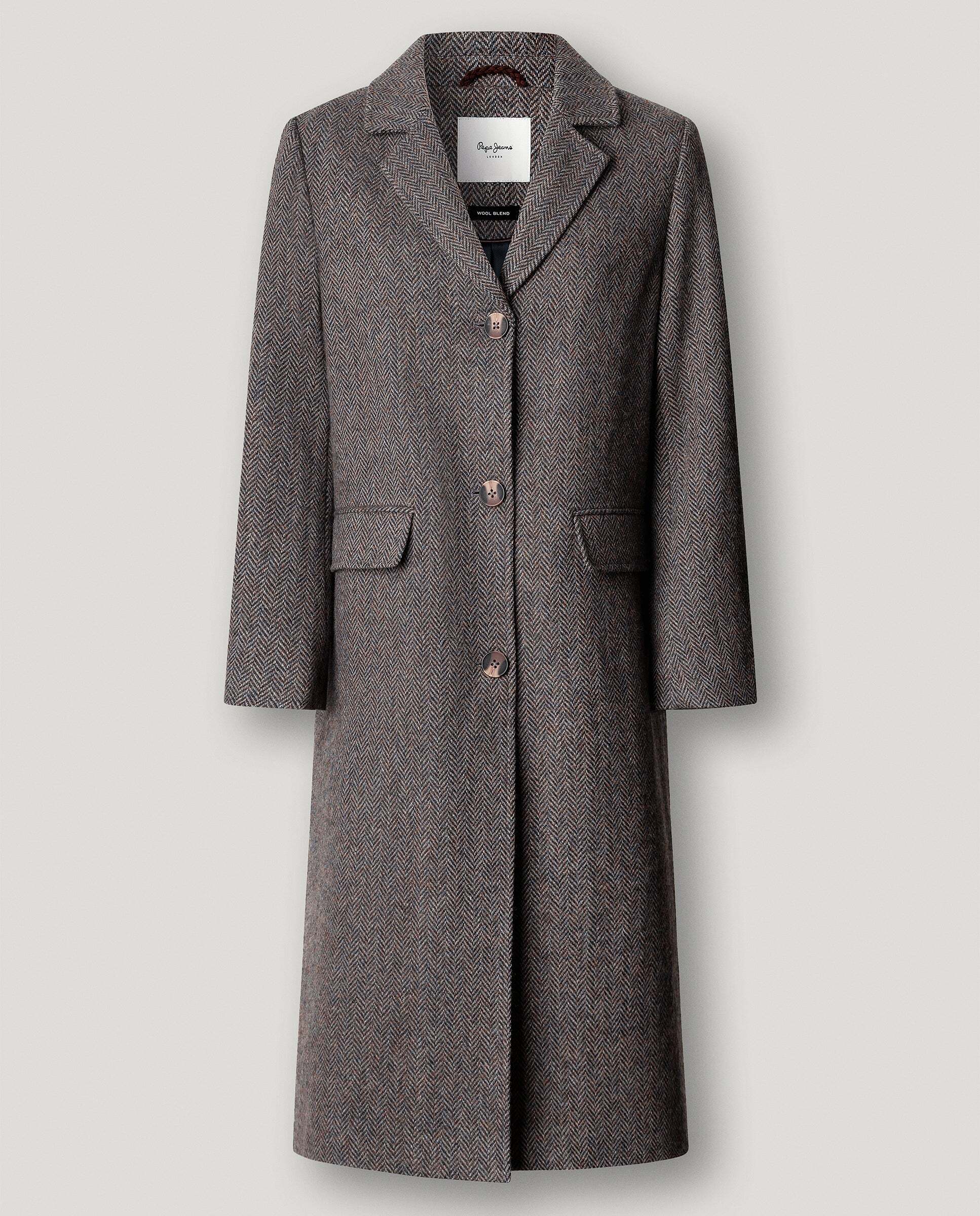 Abrigo de mujer largo de lana - Pepe Jeans - Natural Natural-6