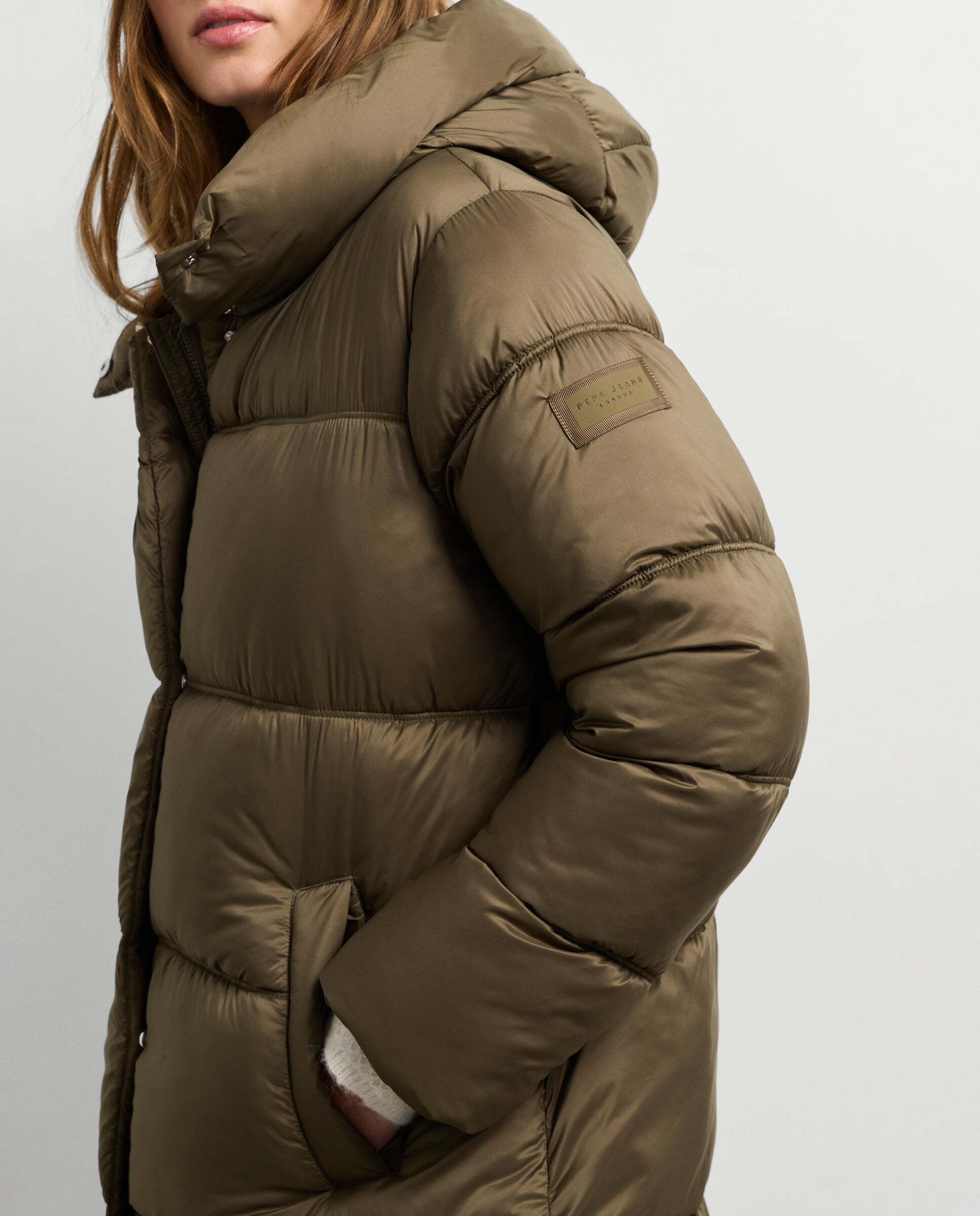 Plumífero de mujer largo acolchado impermeable - Pepe Jeans - Verde Verde-4