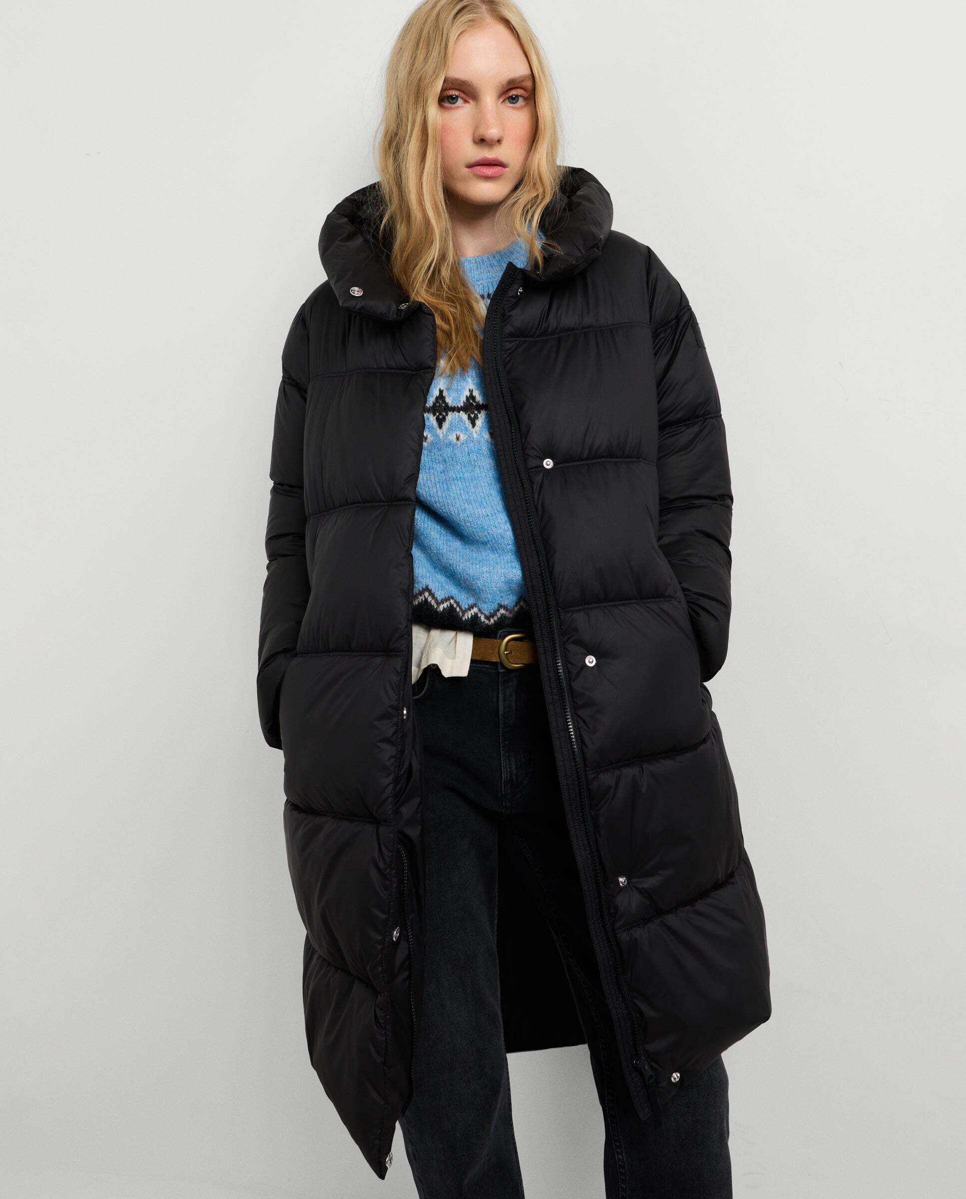 Plumífero de mujer largo acolchado impermeable - Pepe Jeans - Negro Negro-1