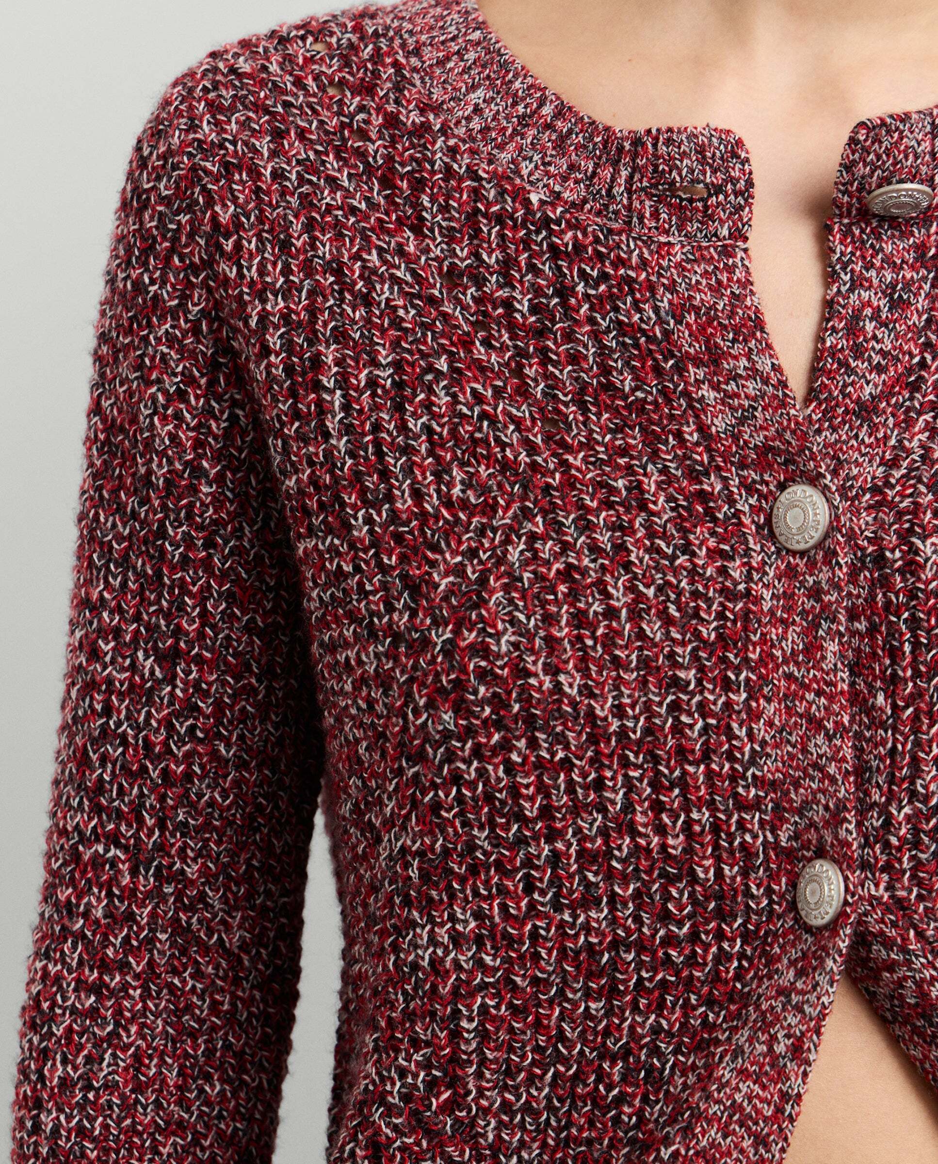 Cárdigan de mujer mouline cierre abotonado - Pepe Jeans - Rojo Rojo-4