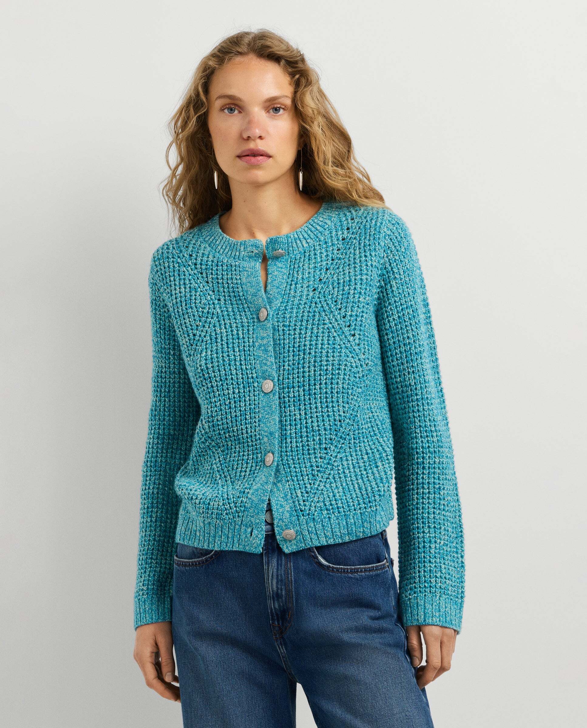 Cárdigan de mujer mouline cierre abotonado - Pepe Jeans - Verde Verde-1