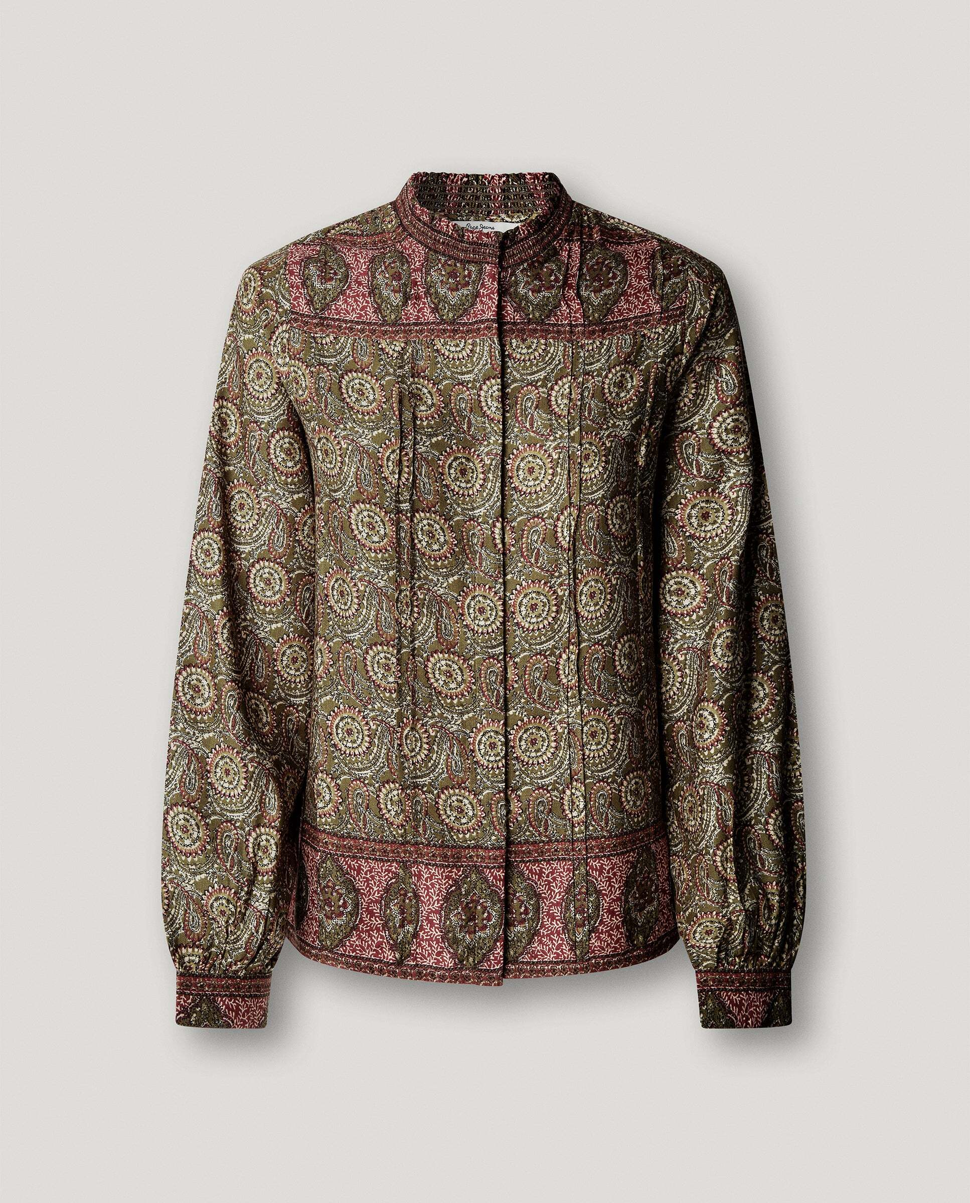 Blusa de mujer fluida estampado ornamental - Pepe Jeans - Verde Verde-6