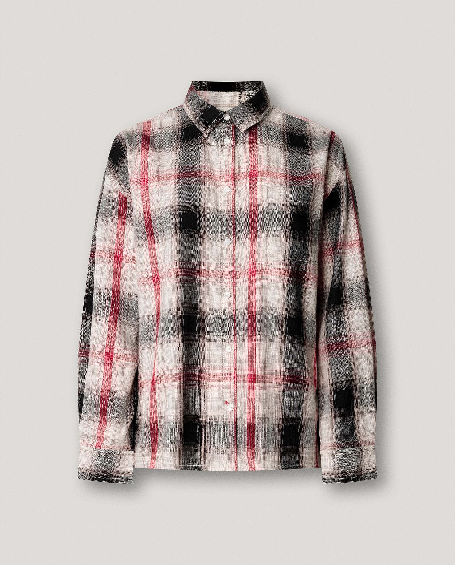 Camisa de mujer de cuadros logo bordado - Pepe Jeans - Rosa Rosa-6