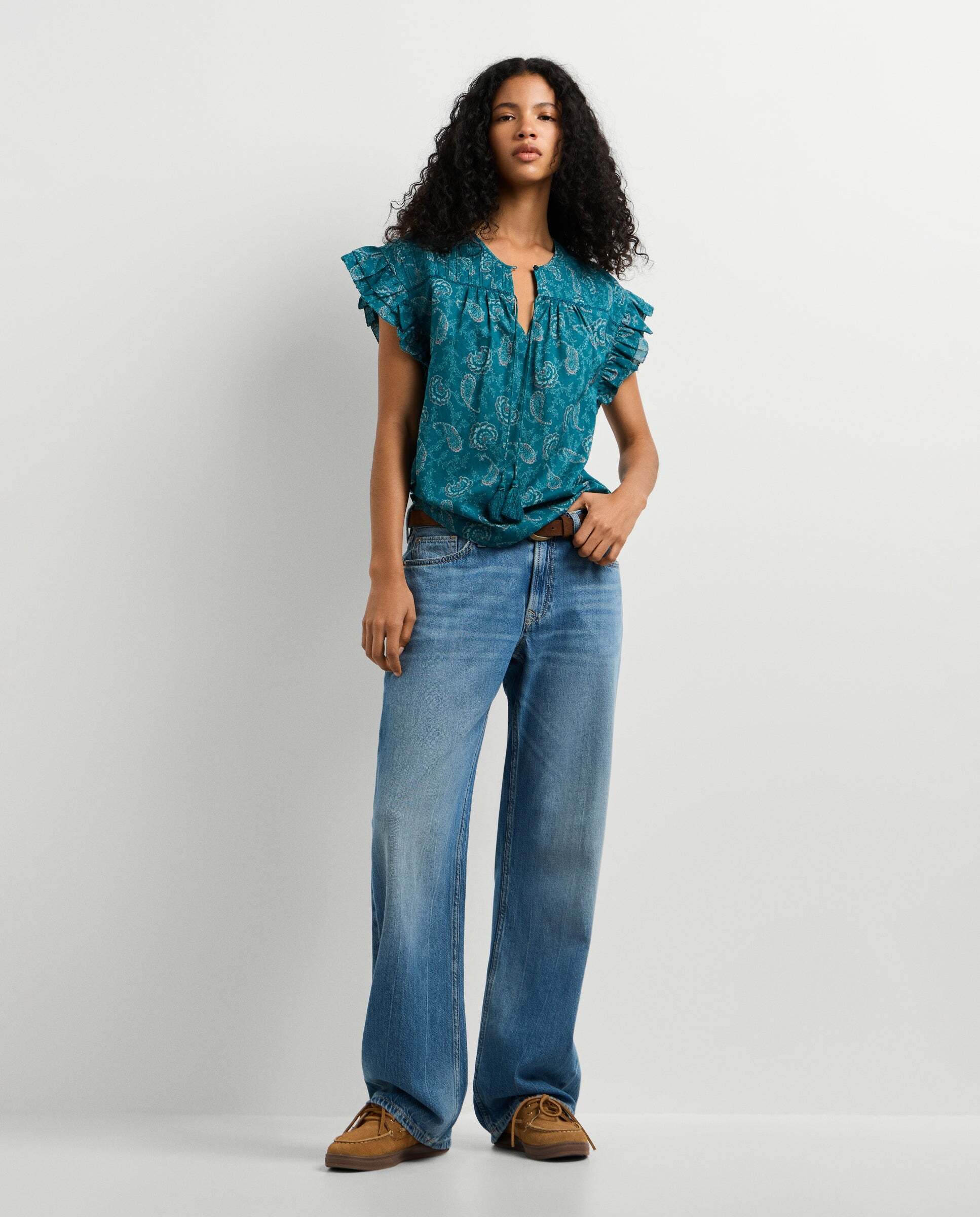 Blusa de mujer fluida sin mangas - Pepe Jeans - Verde Agua Verde Agua-2