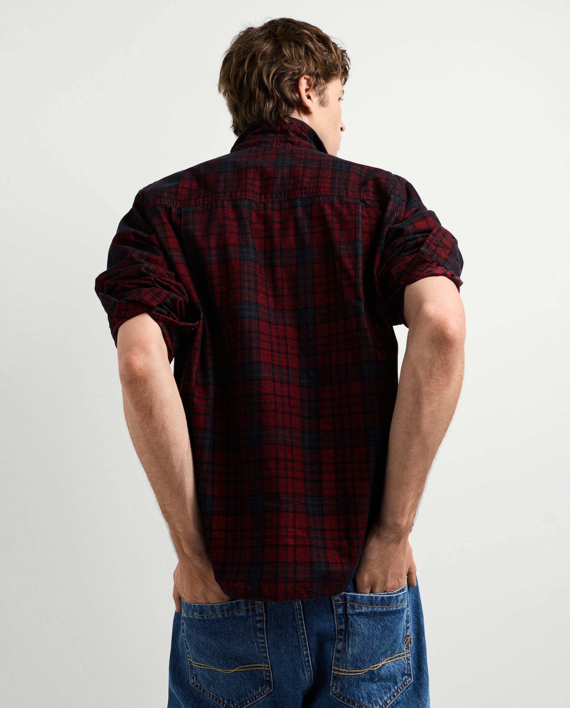 Camisa de hombre pana cuadros fit regular - Pepe Jeans - Rojo Rojo-3