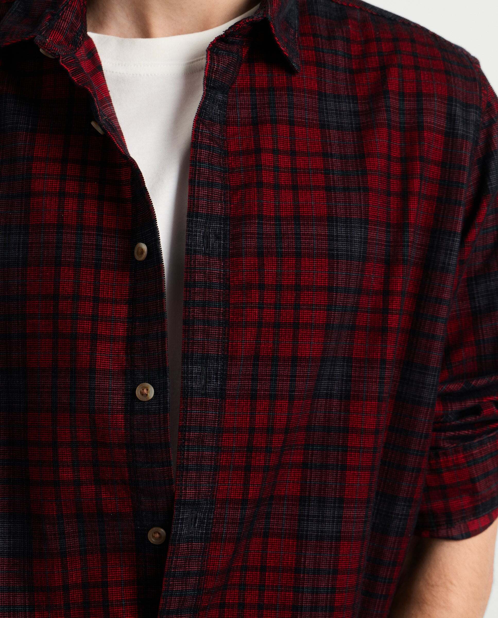 Camisa de hombre pana cuadros fit regular - Pepe Jeans - Rojo Rojo-4