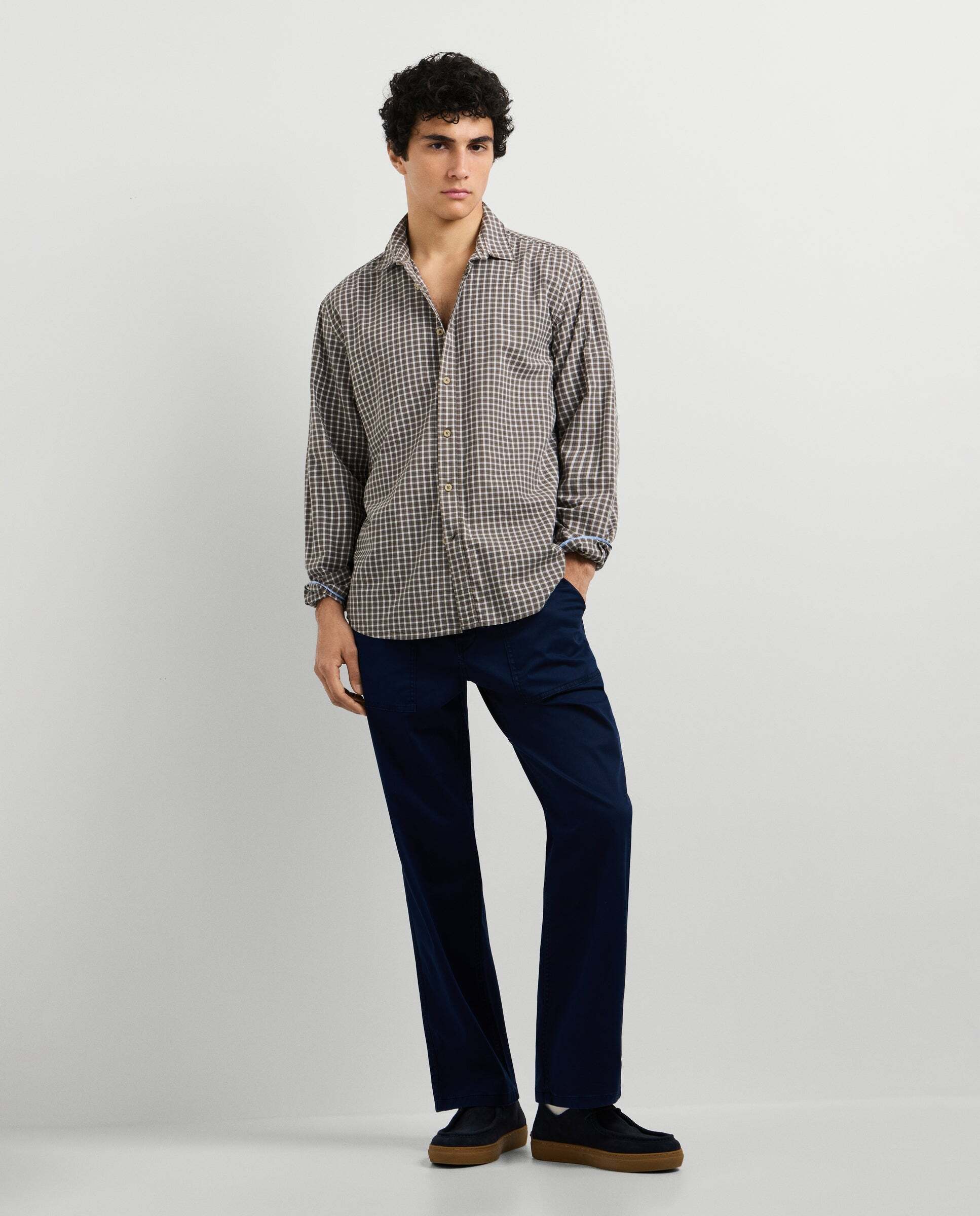 Camisa de hombre popelín cuadros fit regular - Pepe Jeans - Verde Verde-2