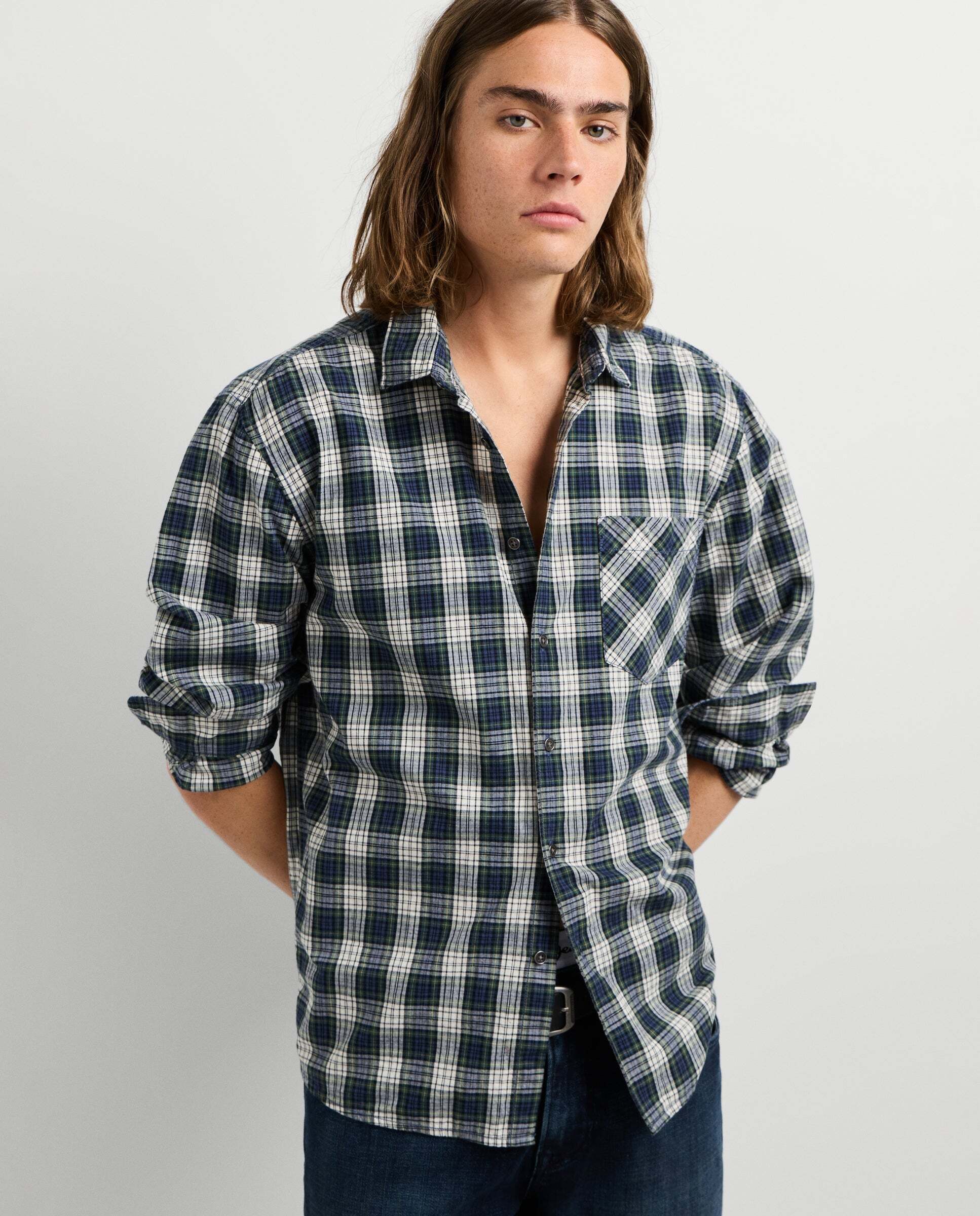 Imagen 0 de Camisa de hombre cuadros fit casual Verde