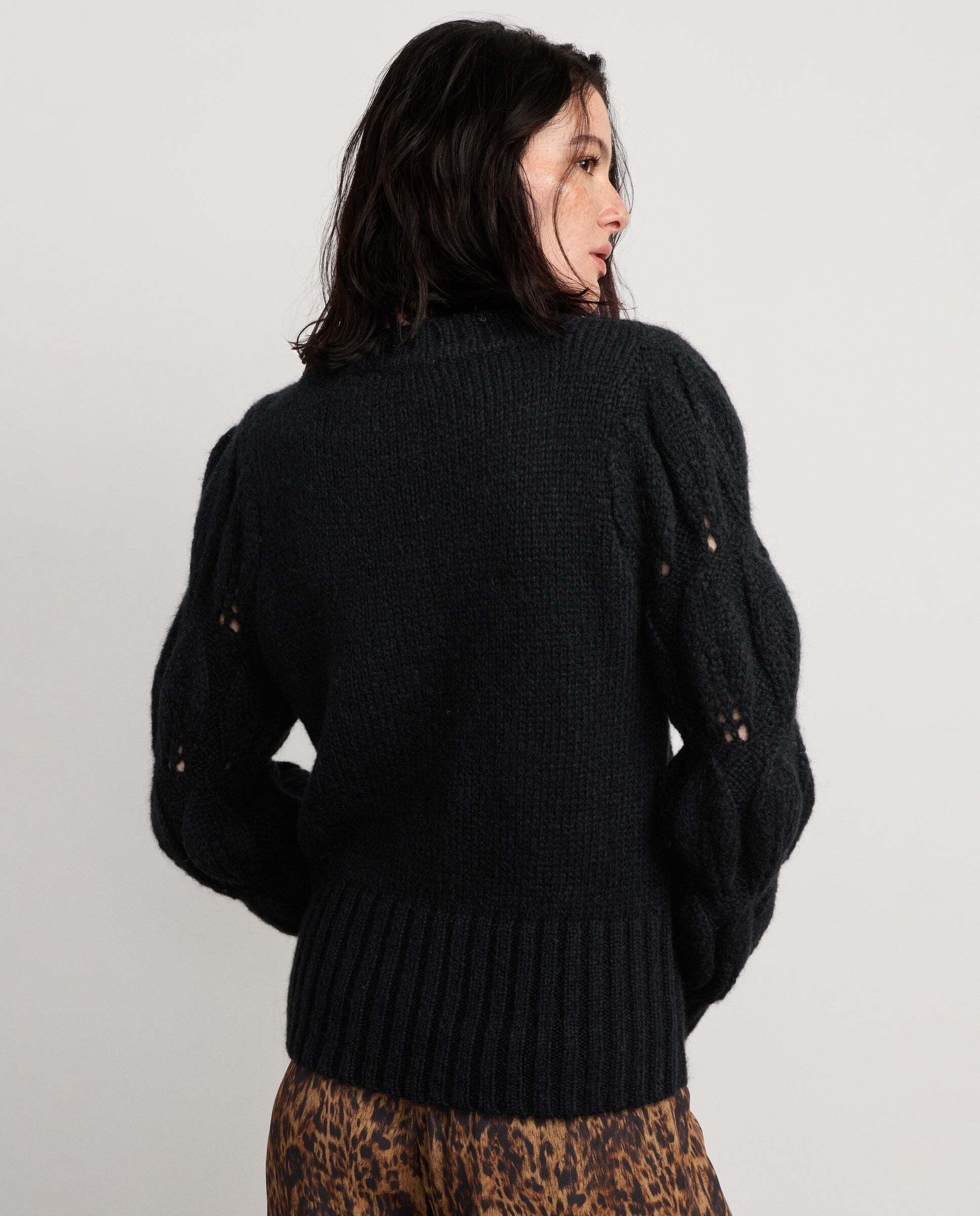 Jersey de mujer trenzado cuello alto - Pepe Jeans - Negro Negro-3