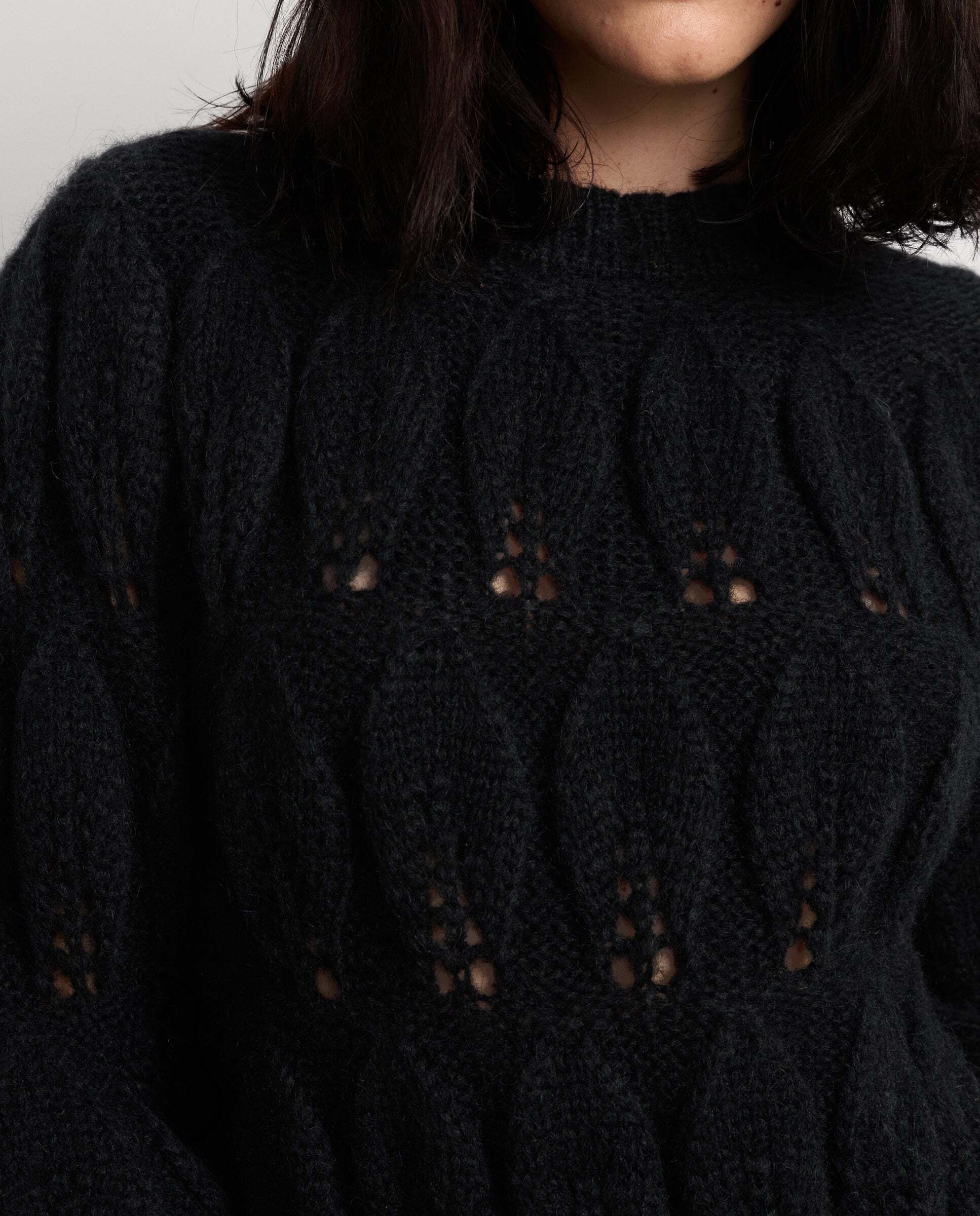 Jersey de mujer trenzado cuello alto - Pepe Jeans - Negro Negro-4