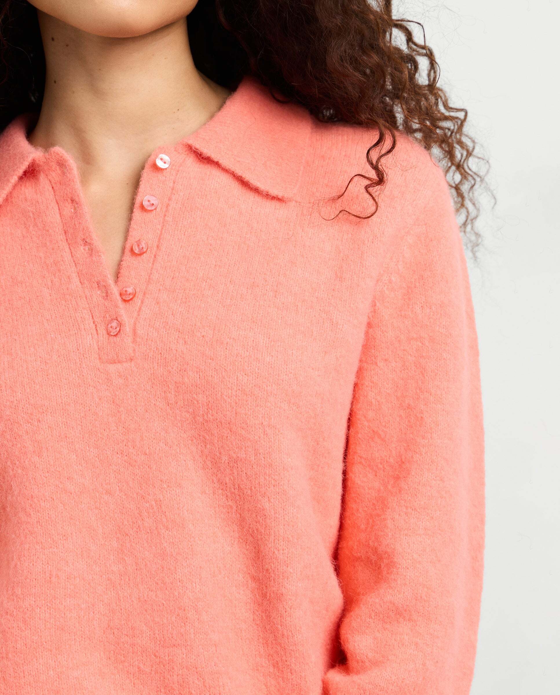 Jersey de mujer punto cuello polo - Pepe Jeans - Rosa Rosa-4