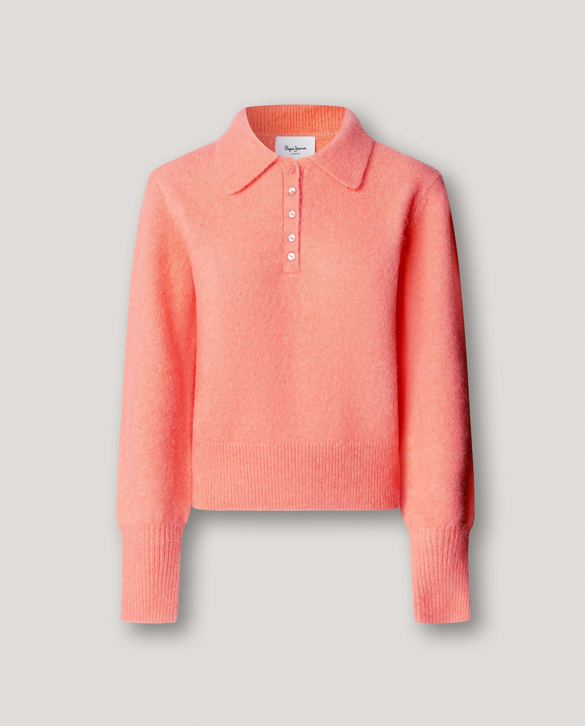 Jersey de mujer punto cuello polo - Pepe Jeans - Rosa Rosa-6
