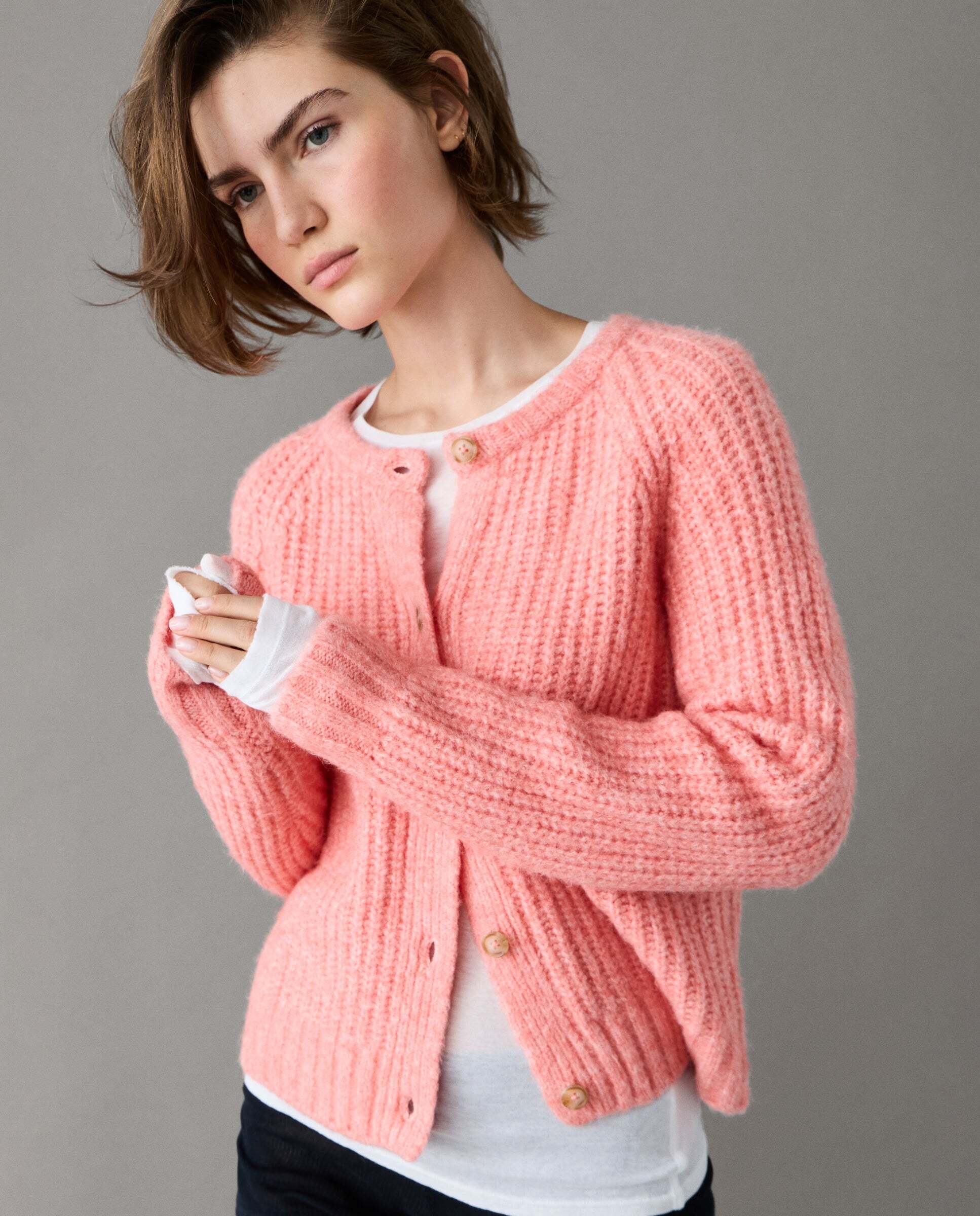 Cárdigan de mujer punto cierre abotonado - Pepe Jeans - Rosa Rosa-1