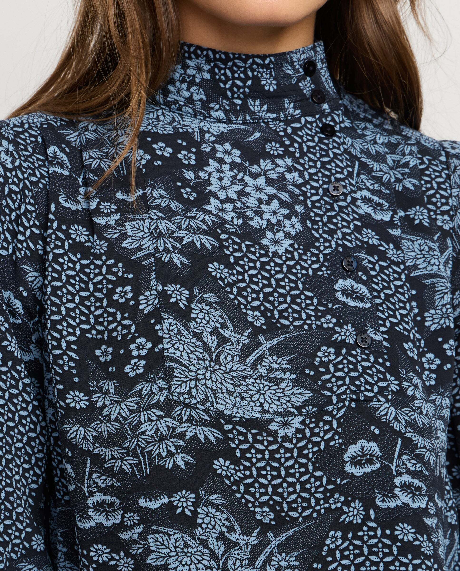 Blusa de mujer fluida estampado floral - Pepe Jeans - Azul Azul-4