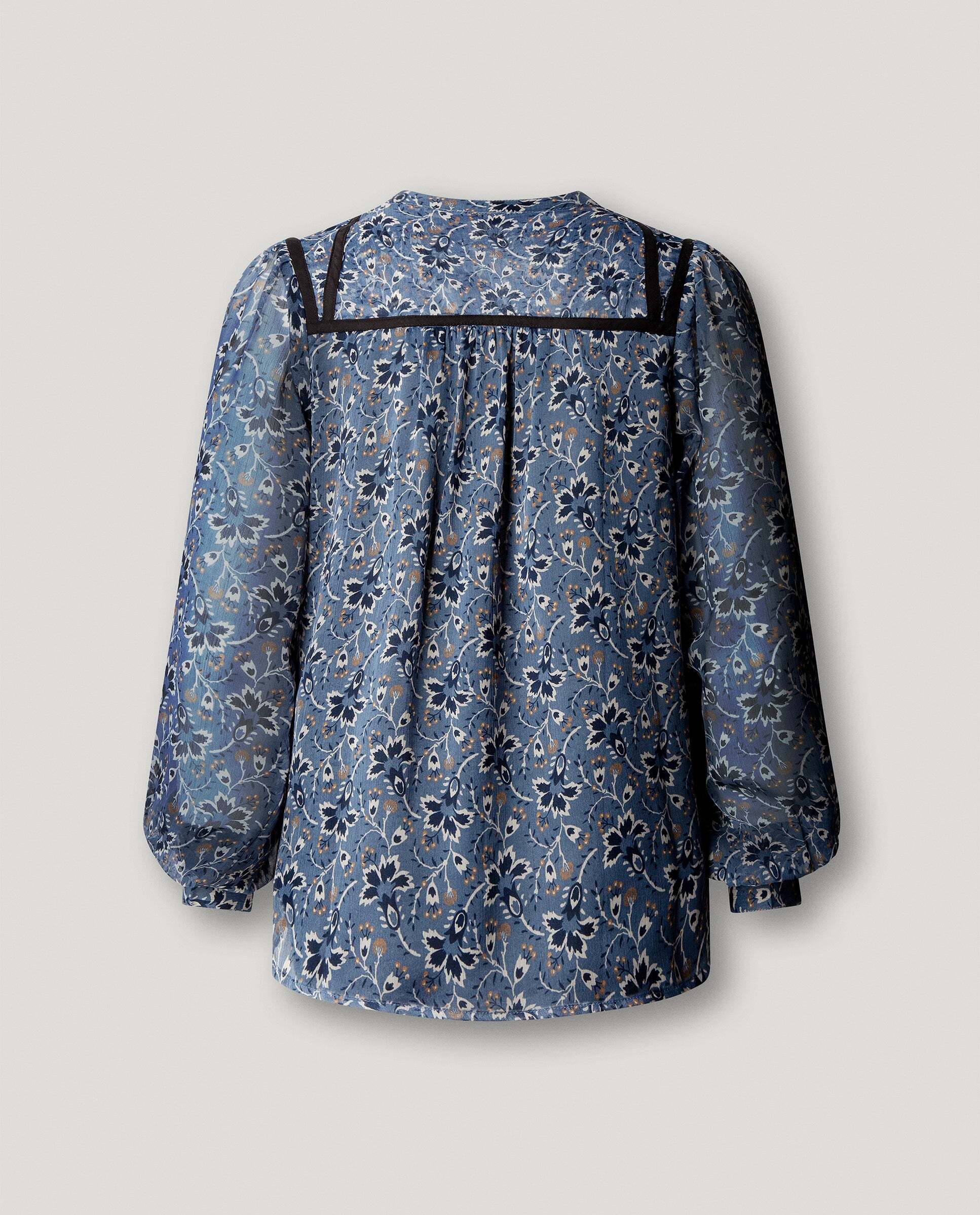 Blusa de mujer chifón estampado floral - Pepe Jeans - Azul oscuro Azul oscuro-5