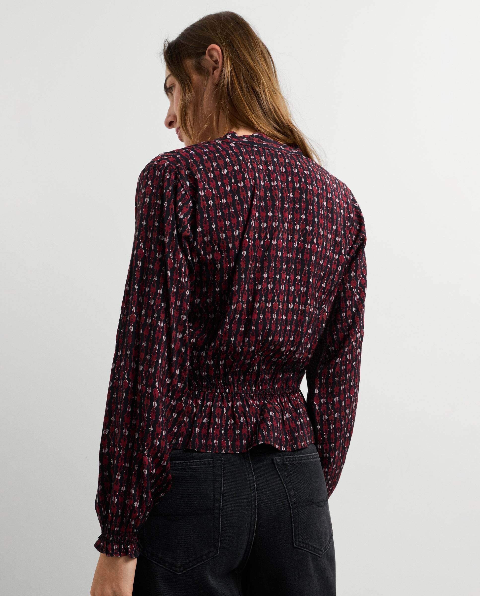 Blusa de mujer fluida estampado ikat - Pepe Jeans - Rojo Rojo-3