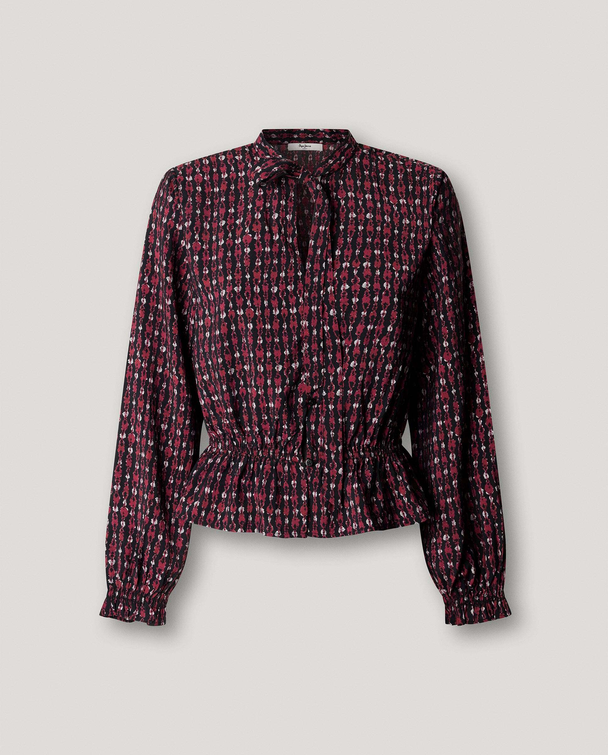 Blusa de mujer fluida estampado ikat - Pepe Jeans - Rojo Rojo-6