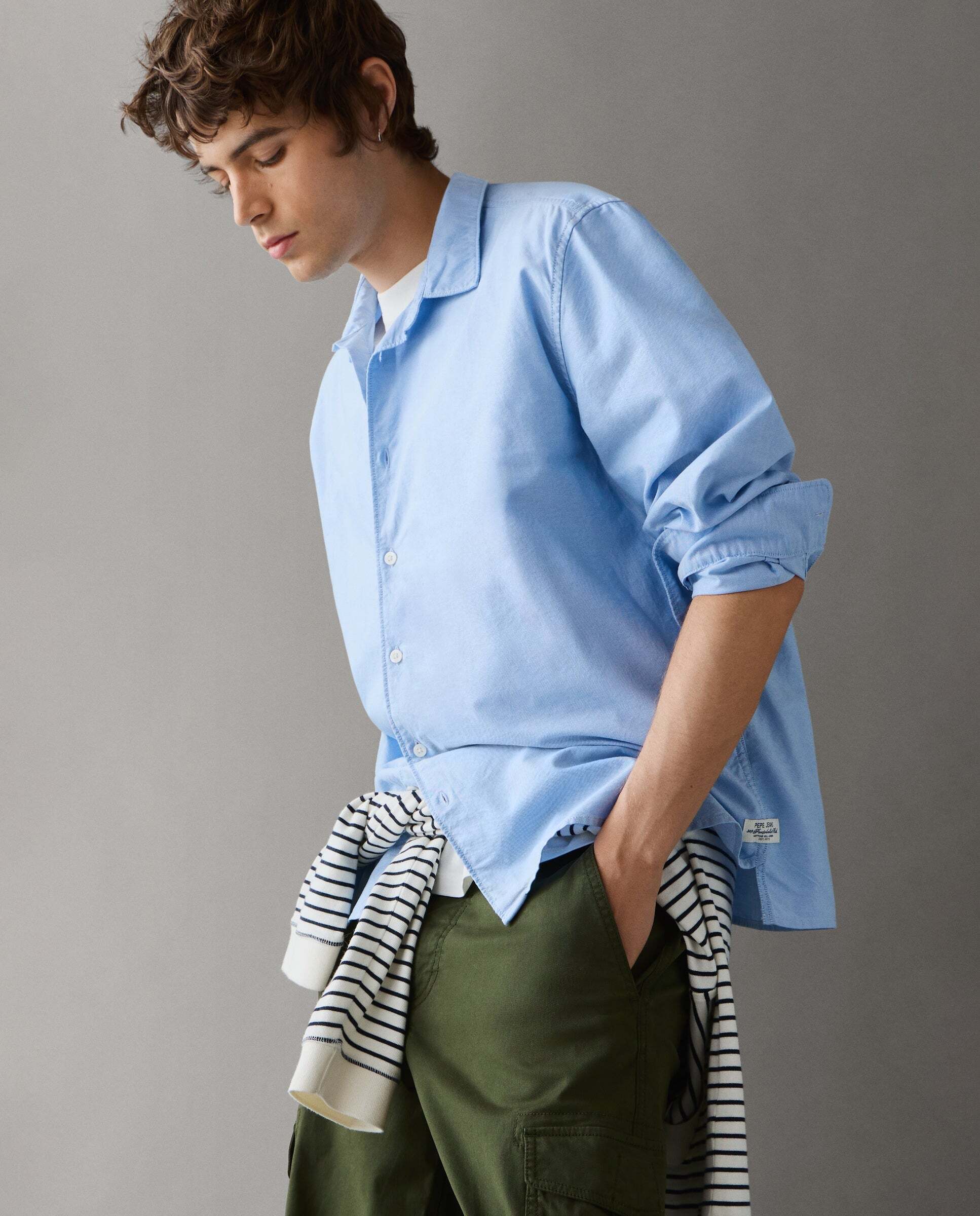 Camisa de hombre oxford fit casual - Pepe Jeans - Azul claro Azul claro-1