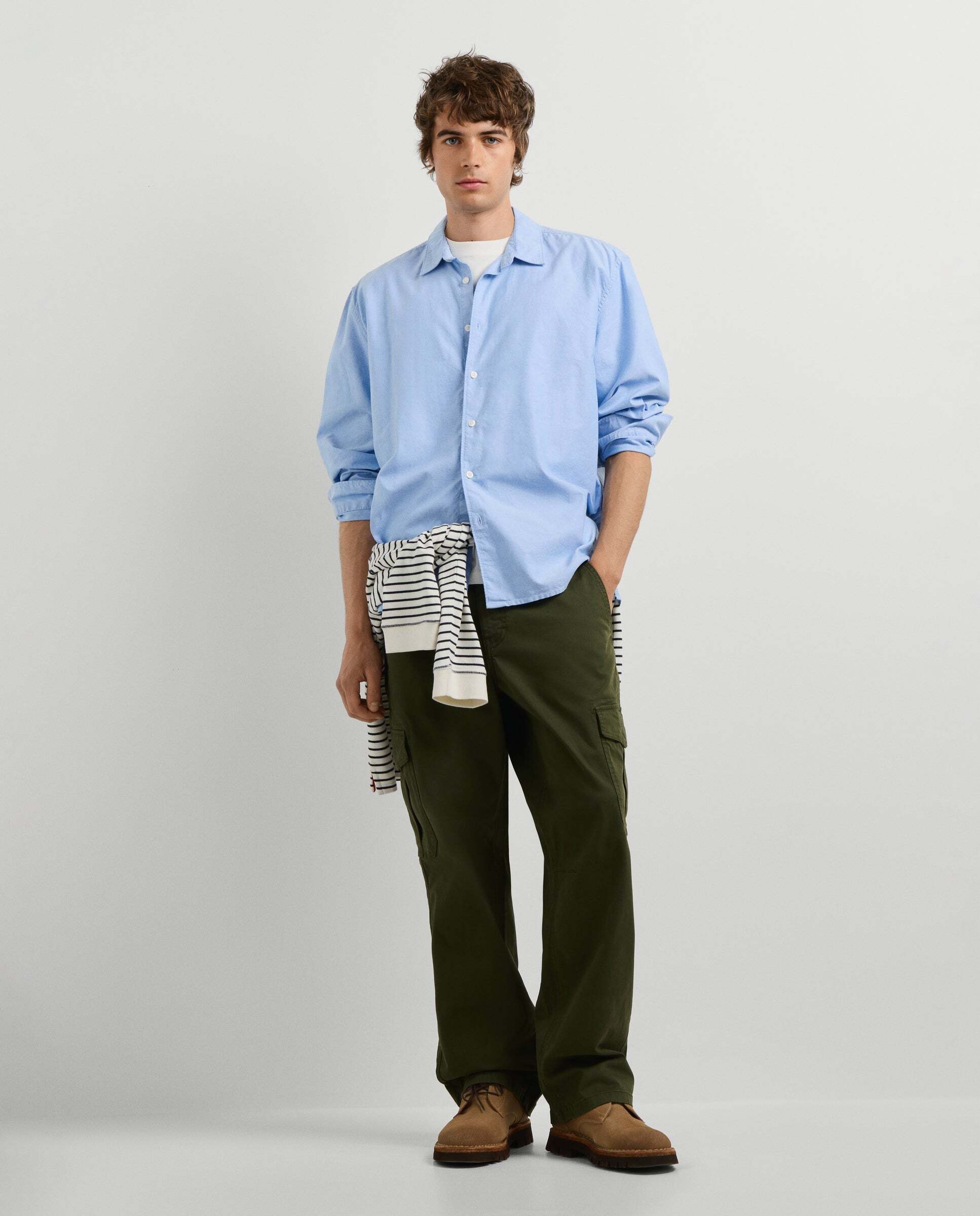 Camisa de hombre oxford fit casual - Pepe Jeans - Azul claro Azul claro-2