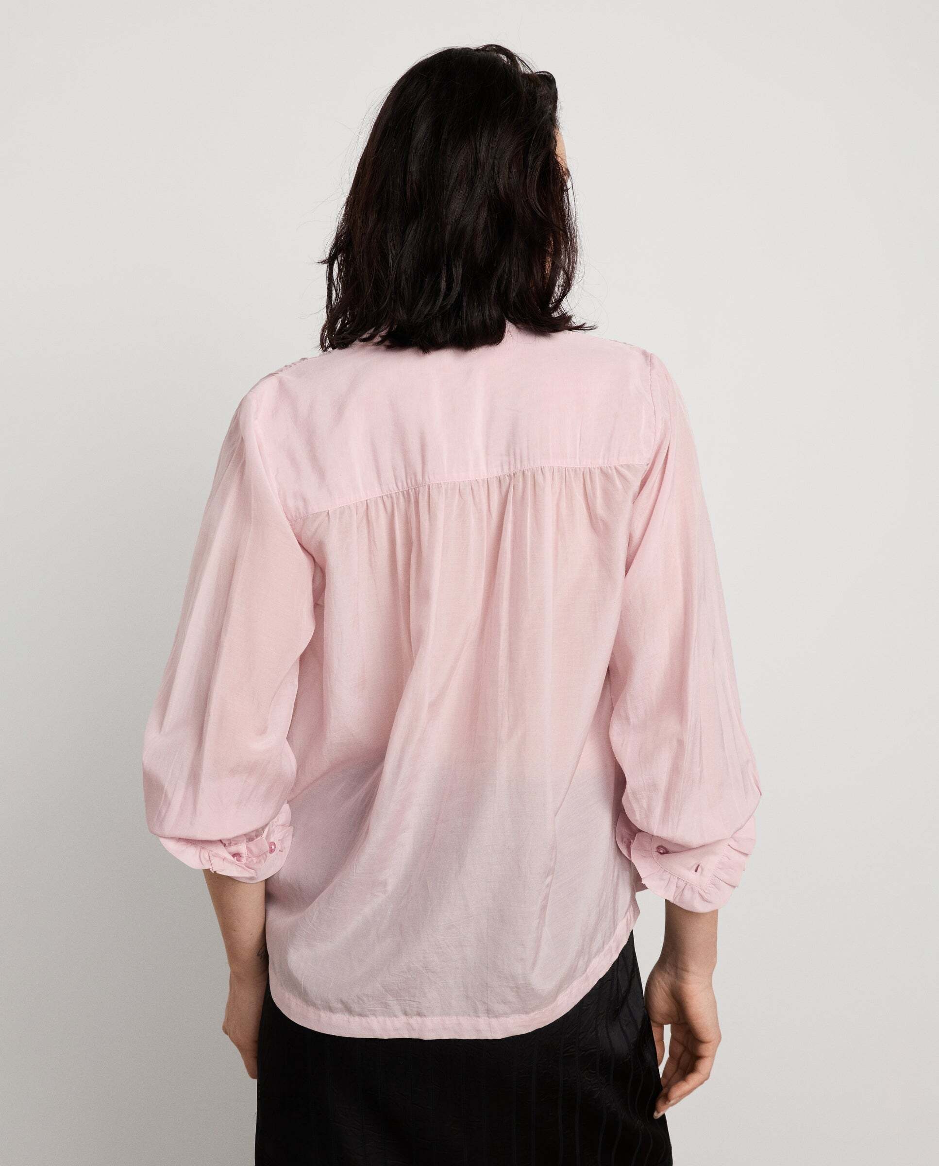 Blusa de mujer fluida cuello mao - Pepe Jeans - Rosa claro Rosa claro-3