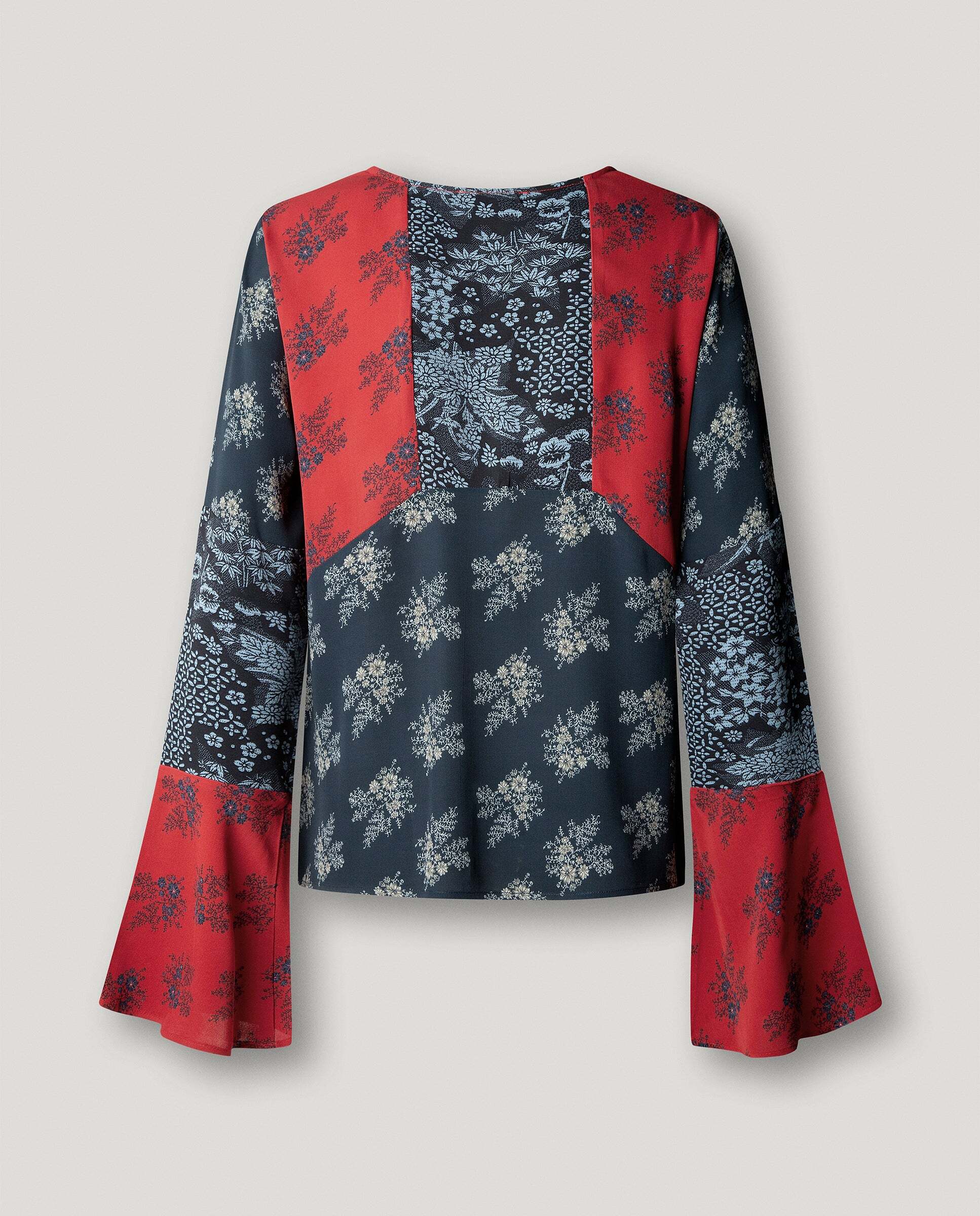 Blusa de mujer fluida estampado patchwork - Pepe Jeans - Azul Azul-5