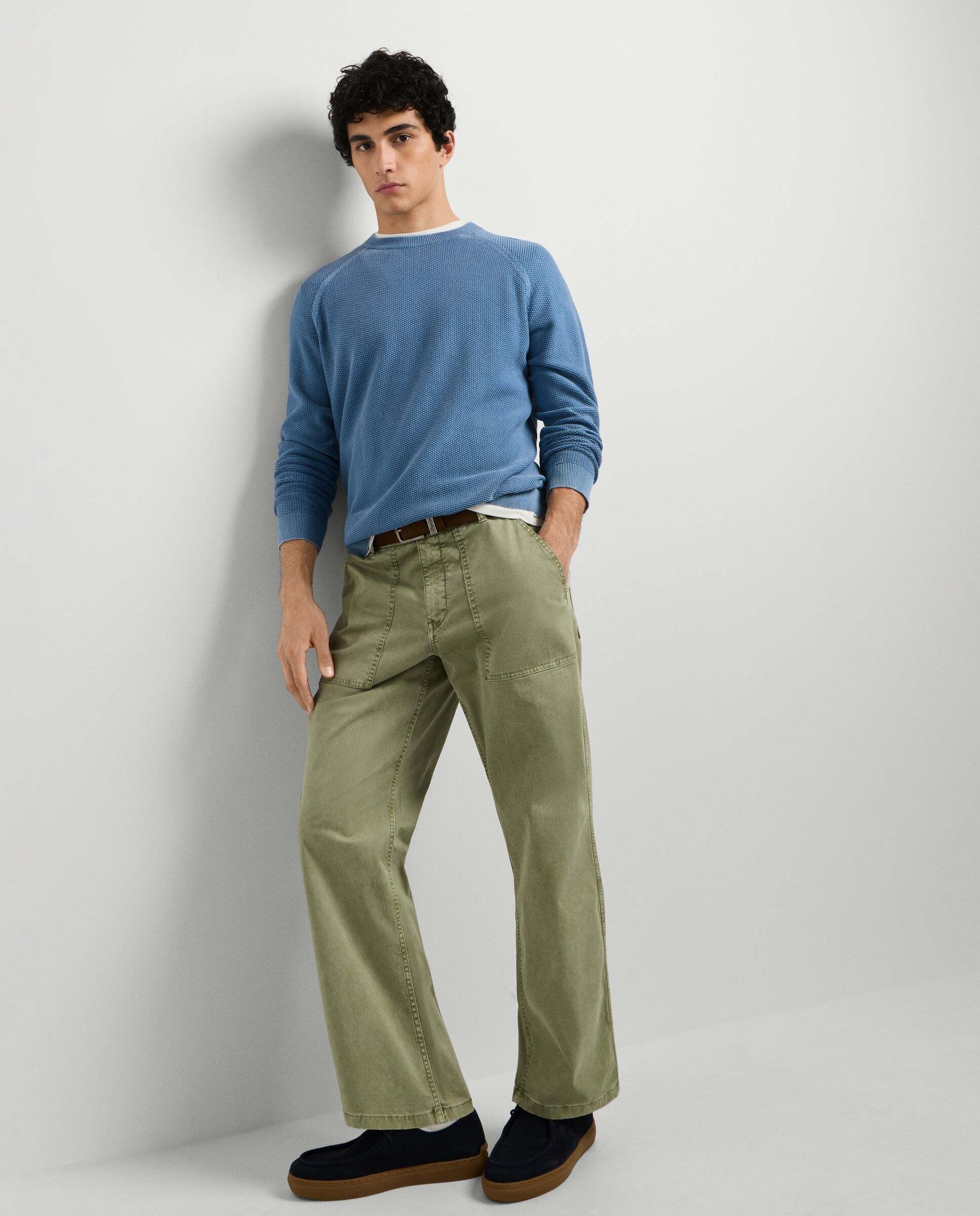 Pantalón de hombre sarga fit relaxed - Pepe Jeans - Verde Verde-1