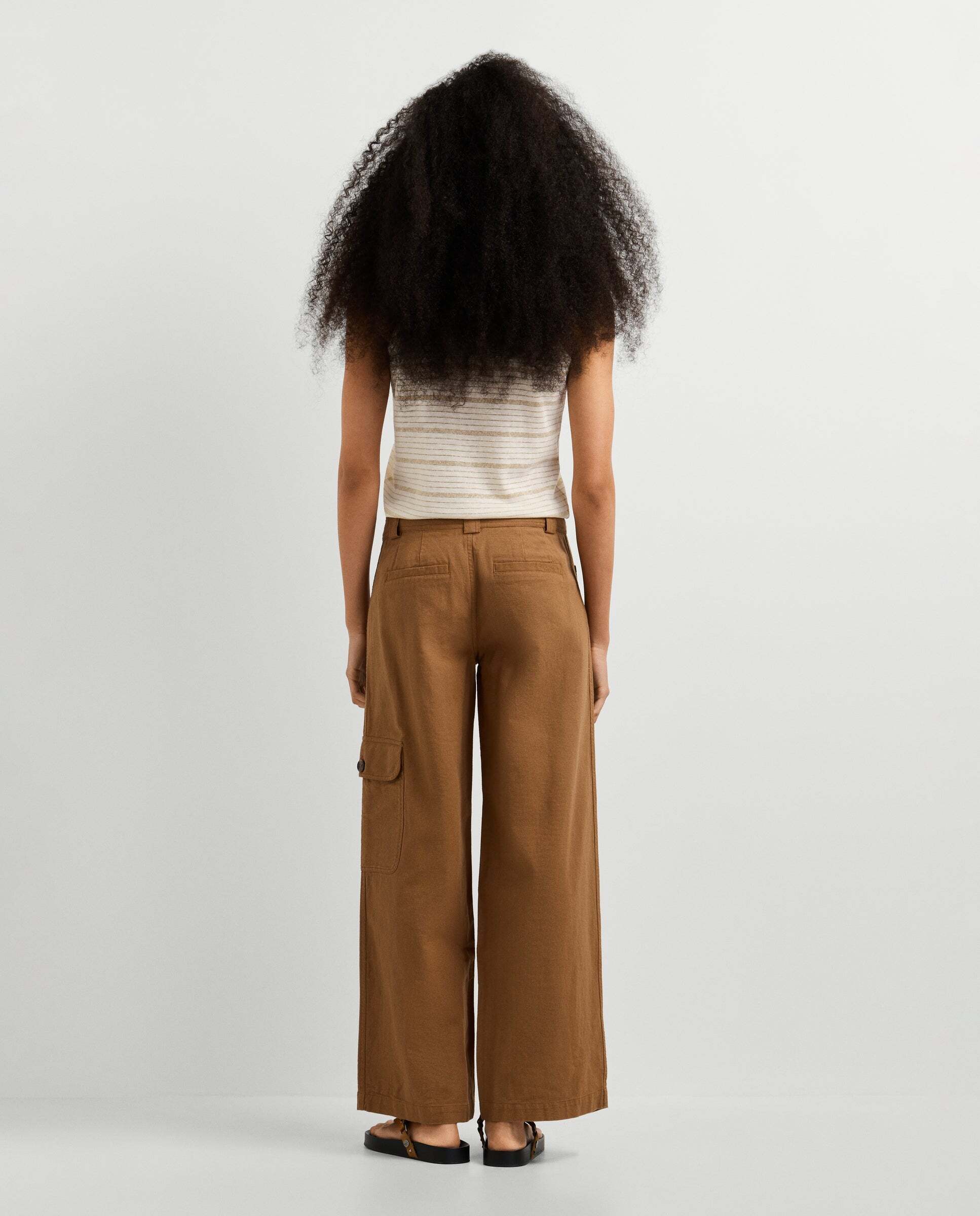 Pantalón de mujer cargo fit ancho - Pepe Jeans - Marrón Marrón-4