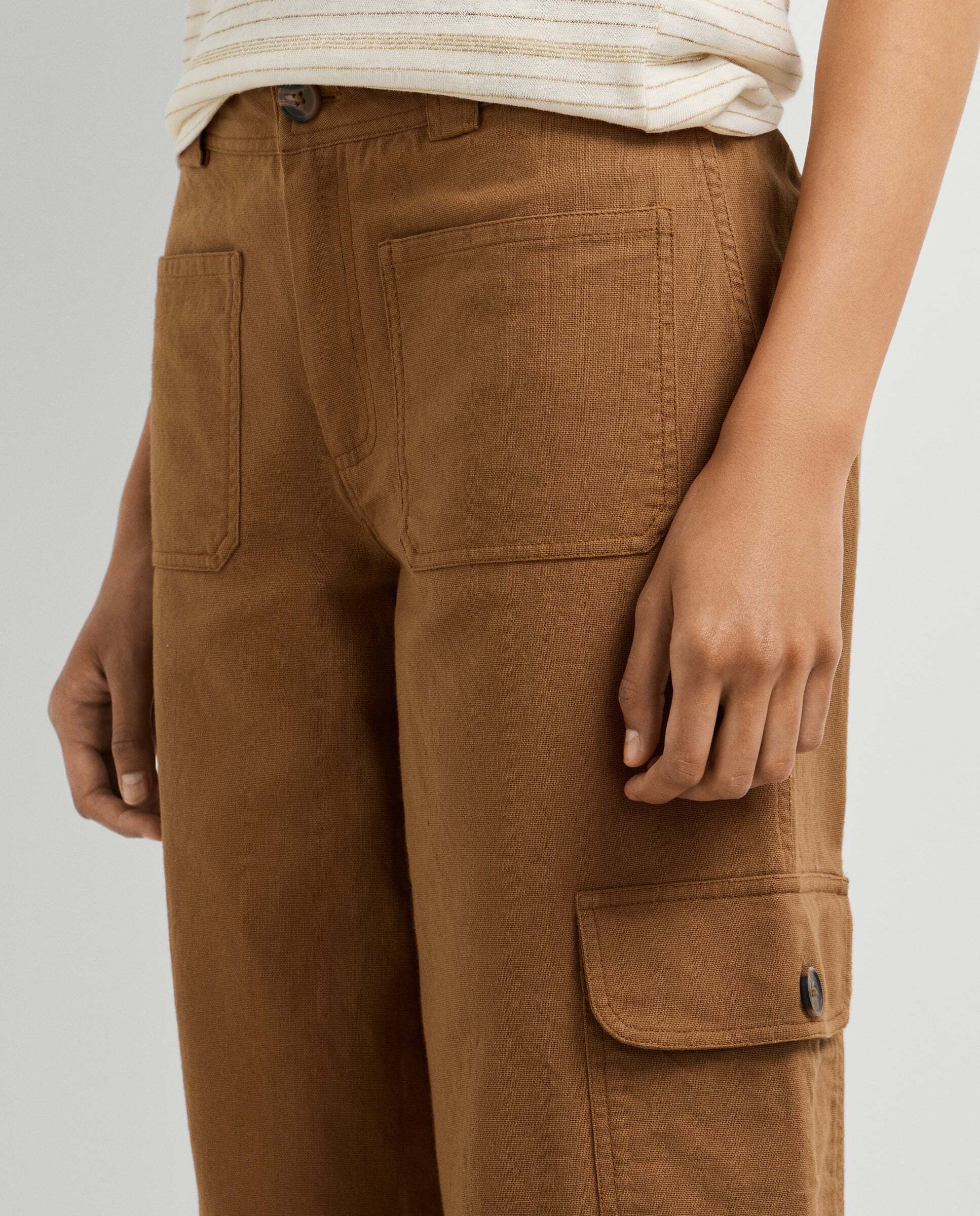 Pantalón de mujer cargo fit ancho - Pepe Jeans - Marrón Marrón-5
