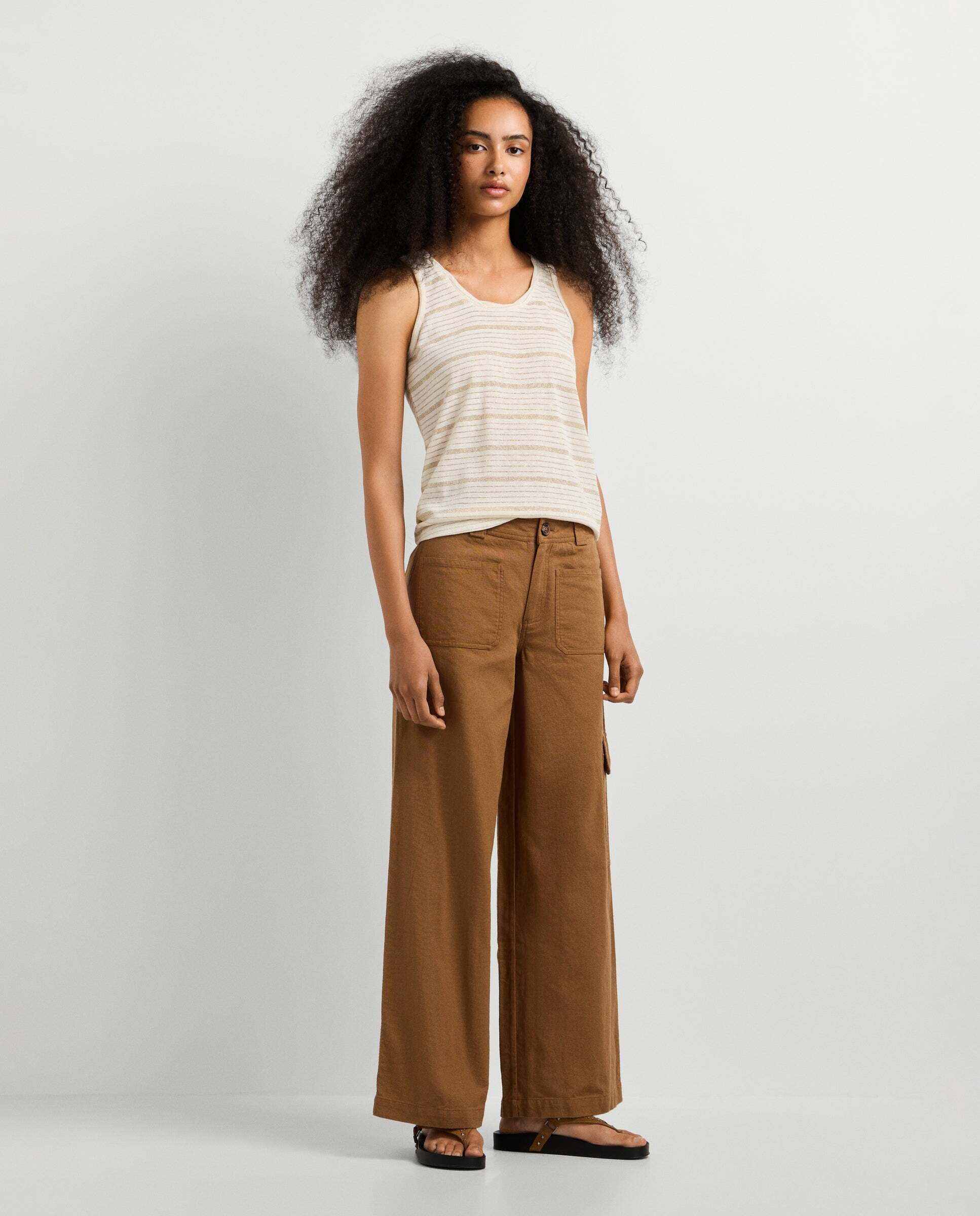 Pantalón de mujer cargo fit ancho - Pepe Jeans - Marrón Marrón-7