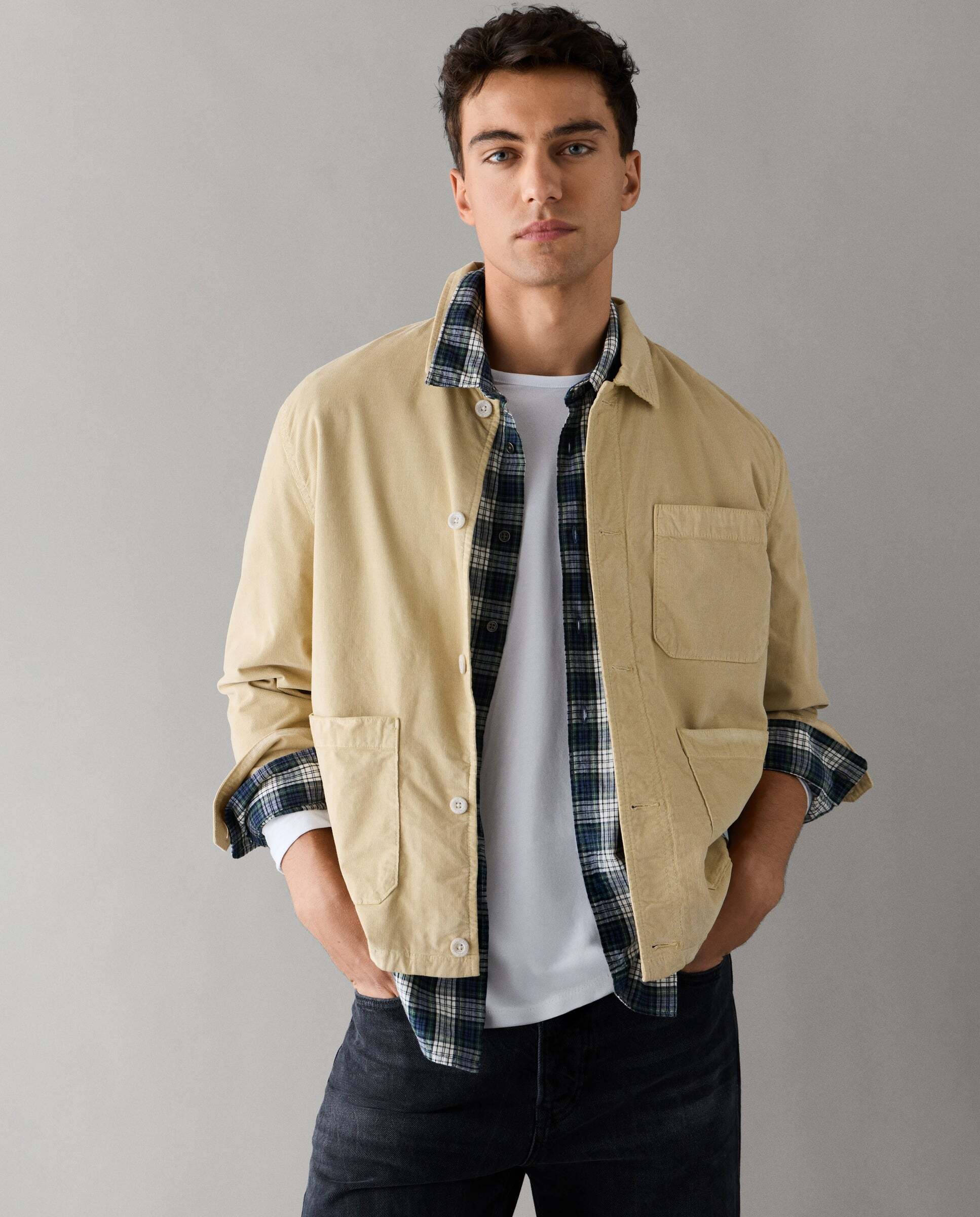 Sobrecamisa de hombre de pana fit regular - Pepe Jeans - Natural Natural-1