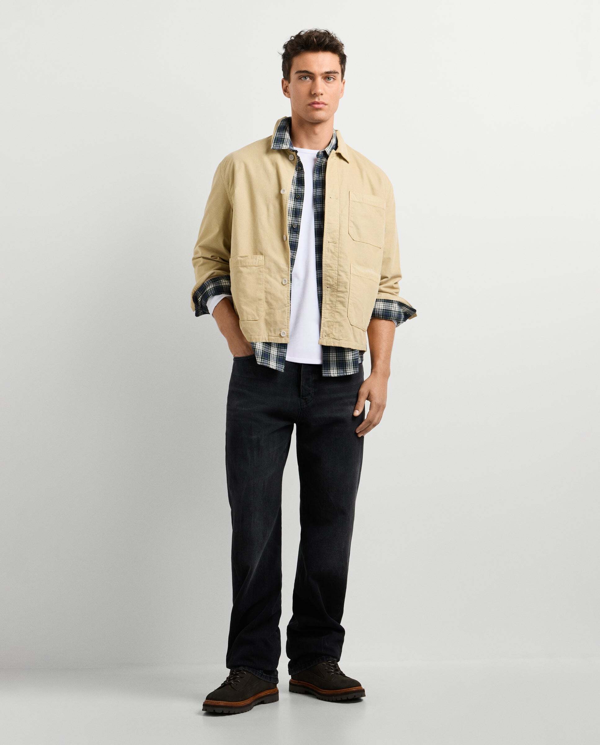 Sobrecamisa de hombre de pana fit regular - Pepe Jeans - Natural Natural-2