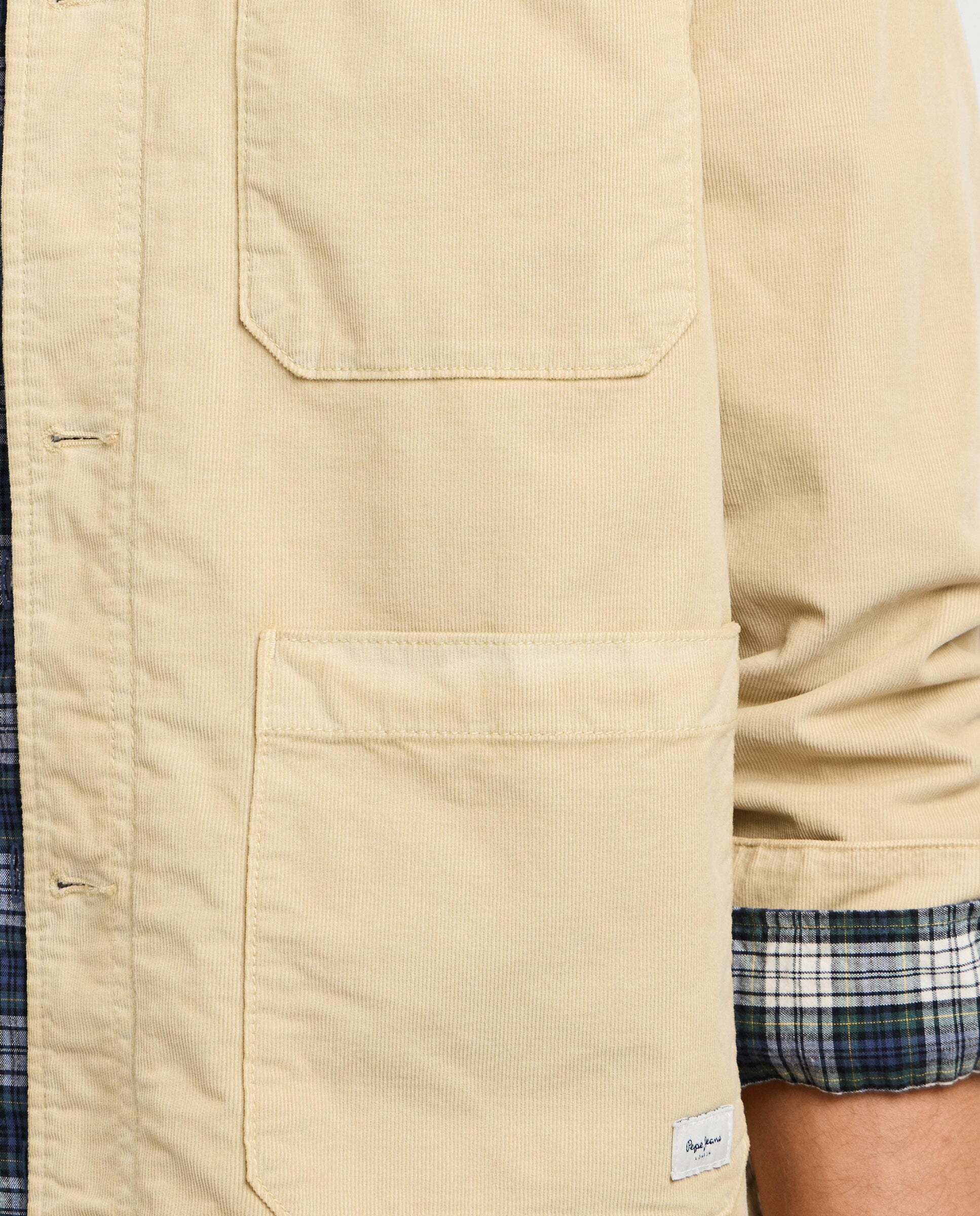 Sobrecamisa de hombre de pana fit regular - Pepe Jeans - Natural Natural-4