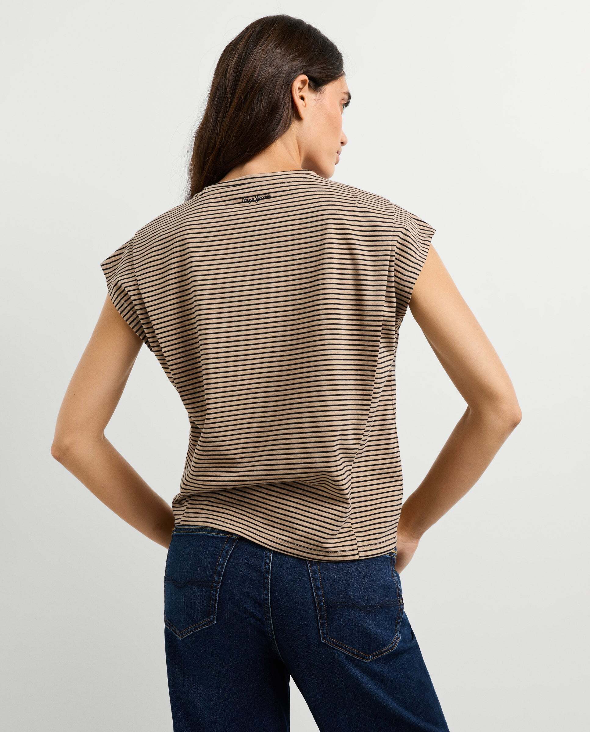 Camiseta de mujer de rayas - Pepe Jeans - Azul Océano Azul Océano-3